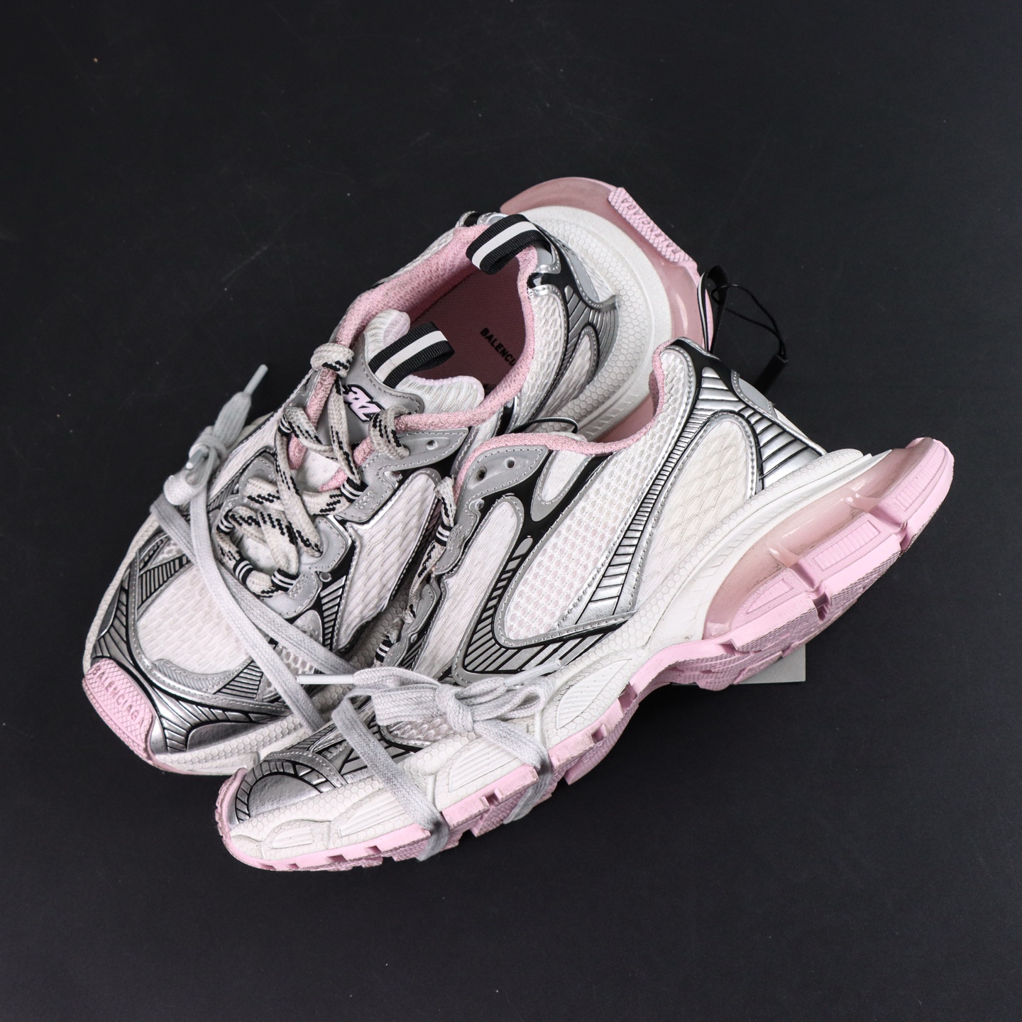 Balenciaga巴黎世家 3XL 磨损效果 圆头厚底系带老爹鞋S2纯原生产线出品 网面轻便型老爹鞋在