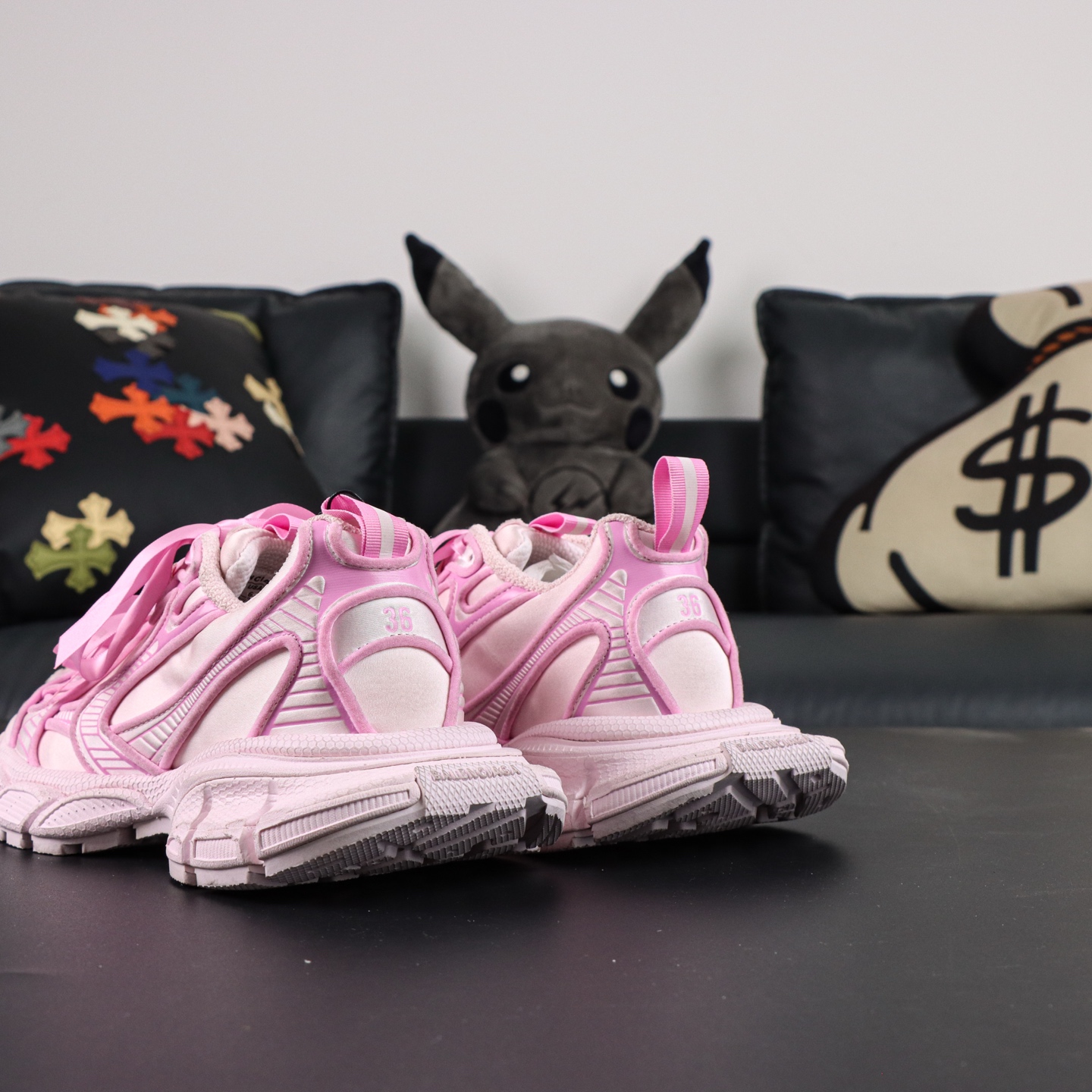 Balenciaga巴黎世家 3XL 磨损效果 圆头厚底系带老爹鞋S2纯原生产线出品 网面轻便型老爹鞋在