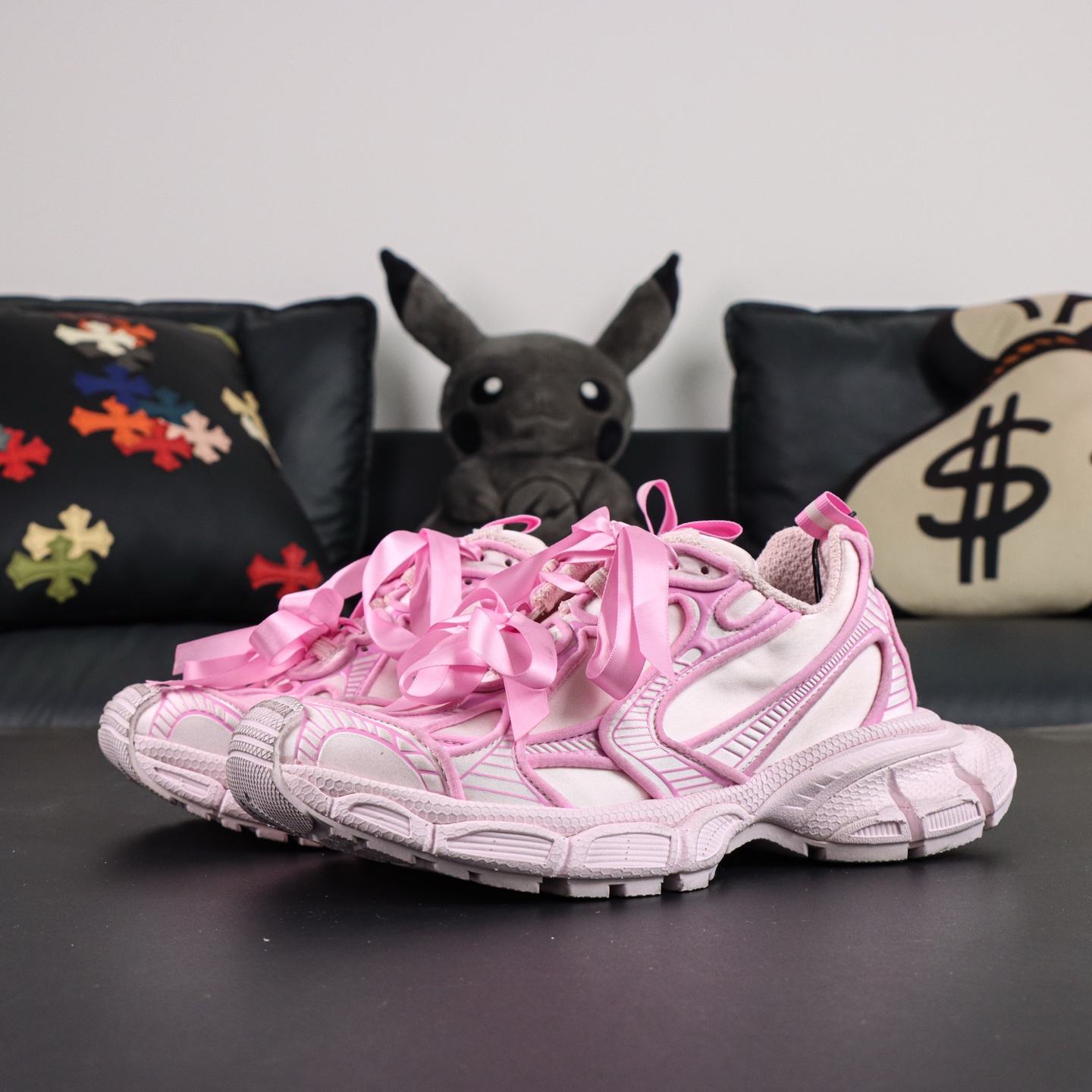 Balenciaga巴黎世家 3XL 磨损效果 圆头厚底系带老爹鞋S2纯原生产线出品 网面轻便型老爹鞋在