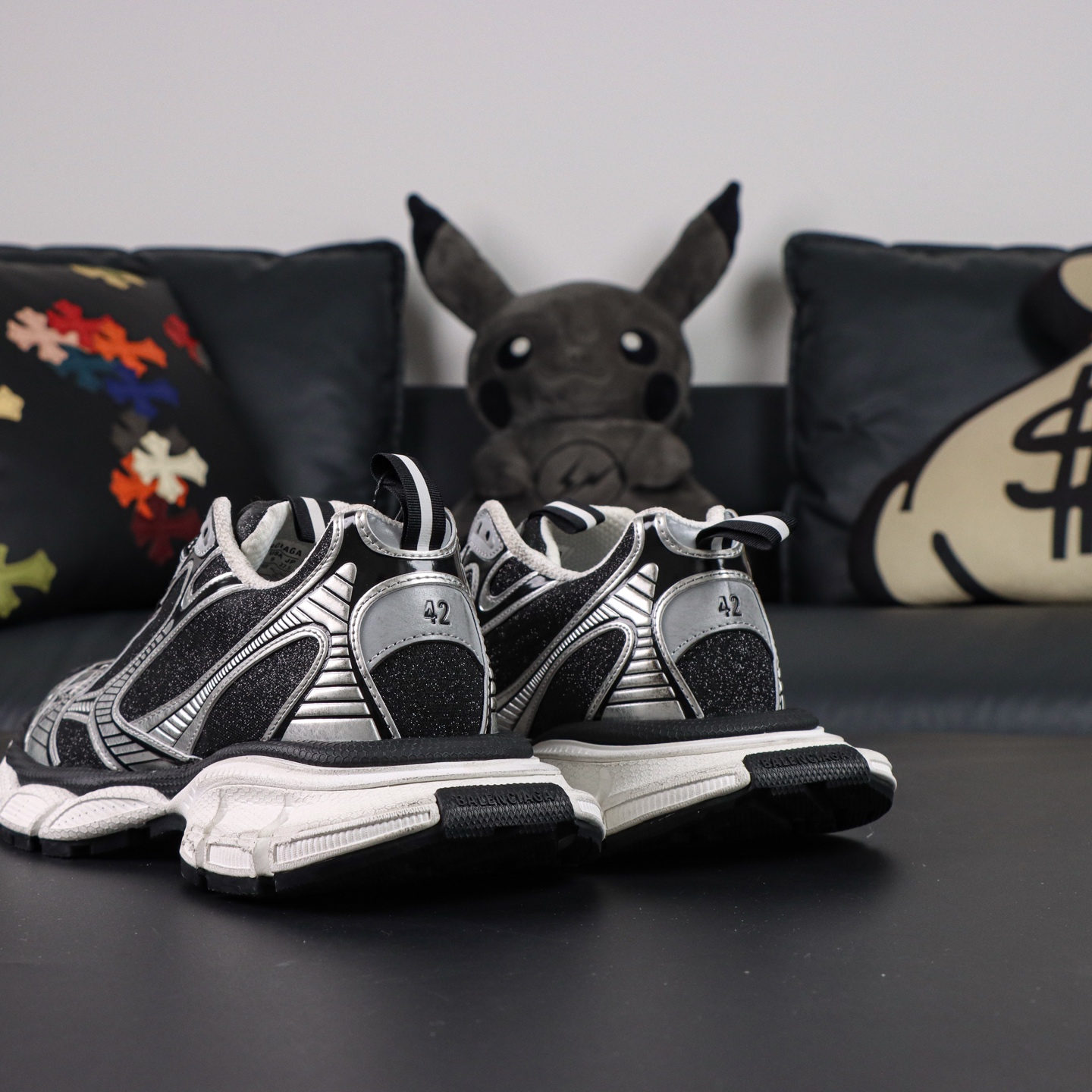 Balenciaga巴黎世家 3XL 磨损效果 圆头厚底系带老爹鞋S2纯原生产线出品 网面轻便型老爹鞋在