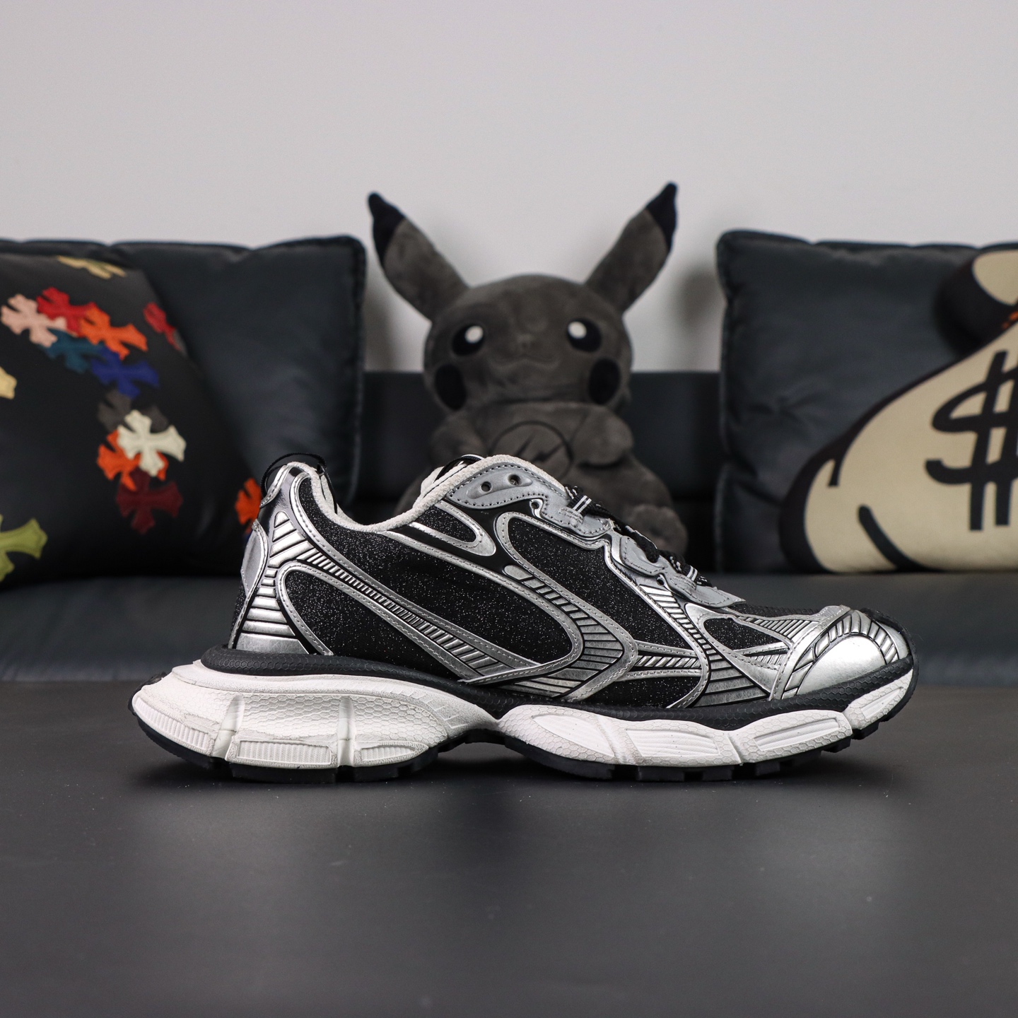 Balenciaga巴黎世家 3XL 磨损效果 圆头厚底系带老爹鞋S2纯原生产线出品 网面轻便型老爹鞋在