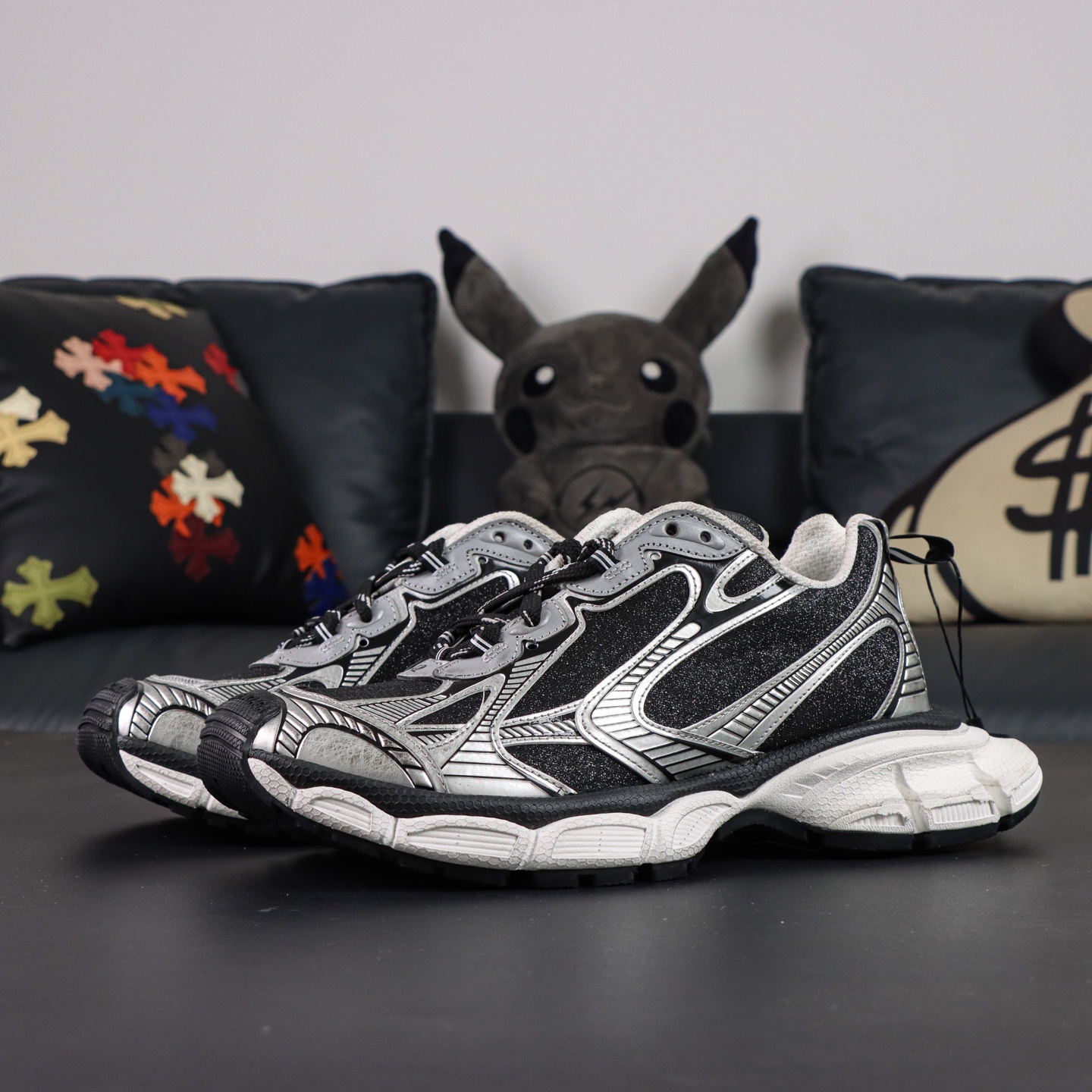 Balenciaga巴黎世家 3XL 磨损效果 圆头厚底系带老爹鞋S2纯原生产线出品 网面轻便型老爹鞋在