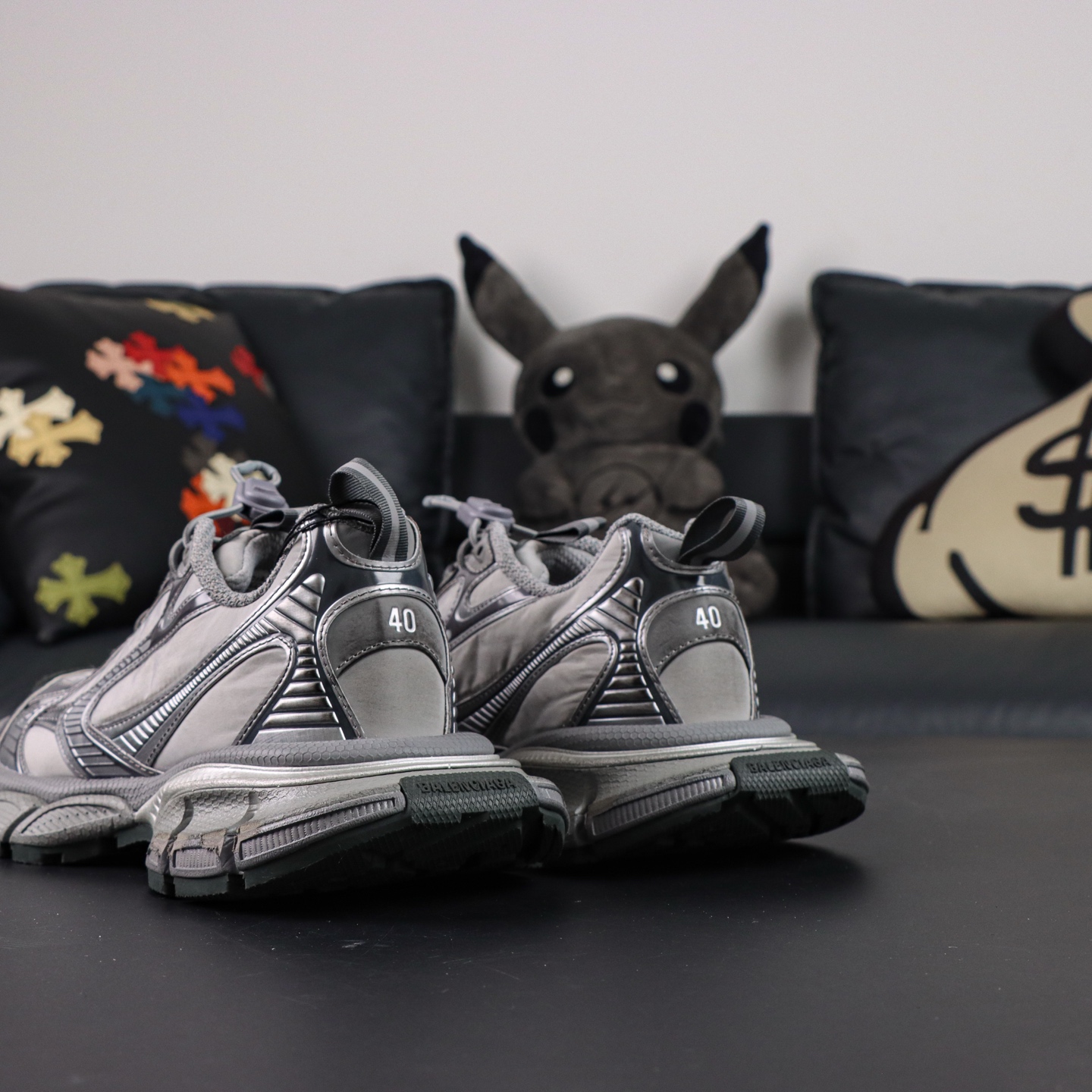 Balenciaga巴黎世家 3XL 磨损效果 圆头厚底系带老爹鞋S2纯原生产线出品 网面轻便型老爹鞋在