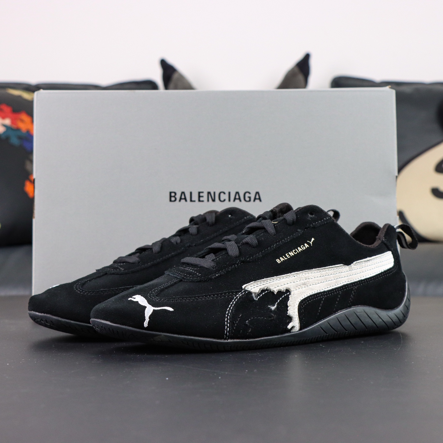 PUMA x Balenciaga巴黎世家 Speedcat 系列 薄底鞋德训鞋赛车鞋 黑色S2纯原生产