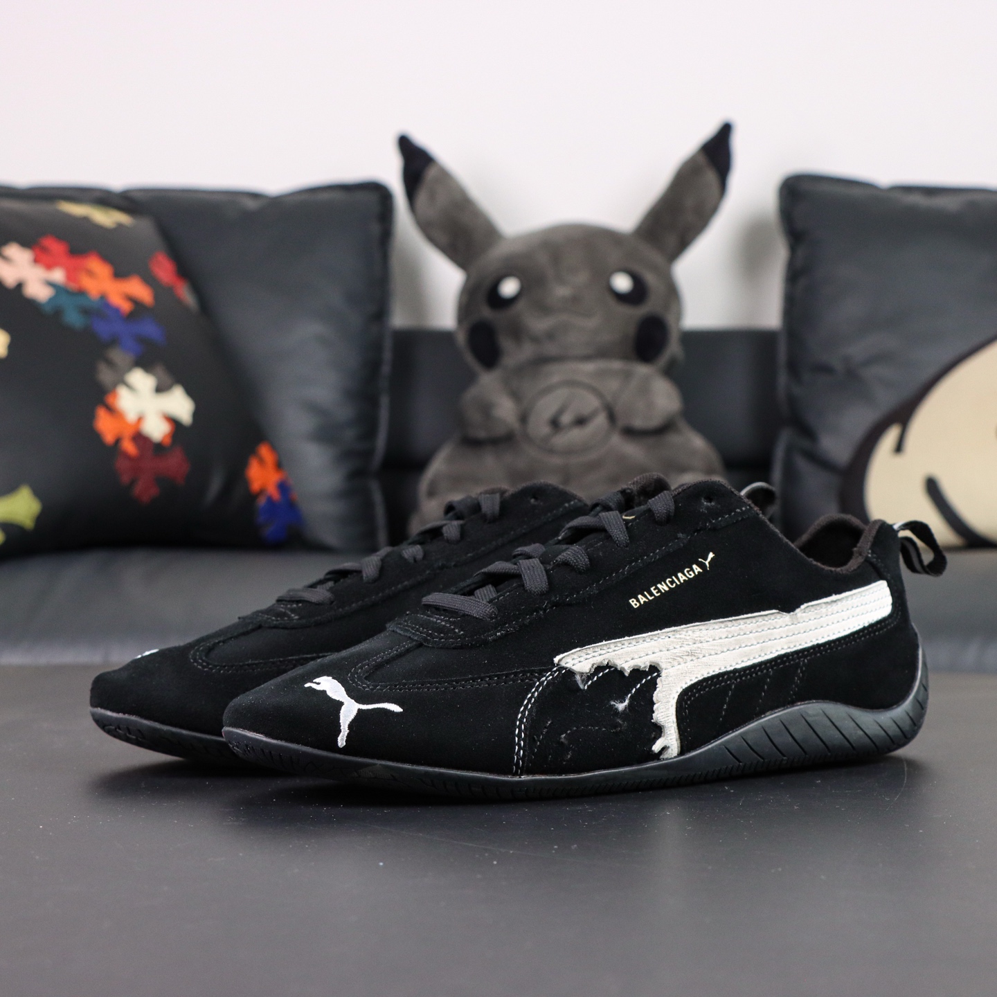PUMA x Balenciaga巴黎世家 Speedcat 系列 薄底鞋德训鞋赛车鞋 黑色S2纯原生产