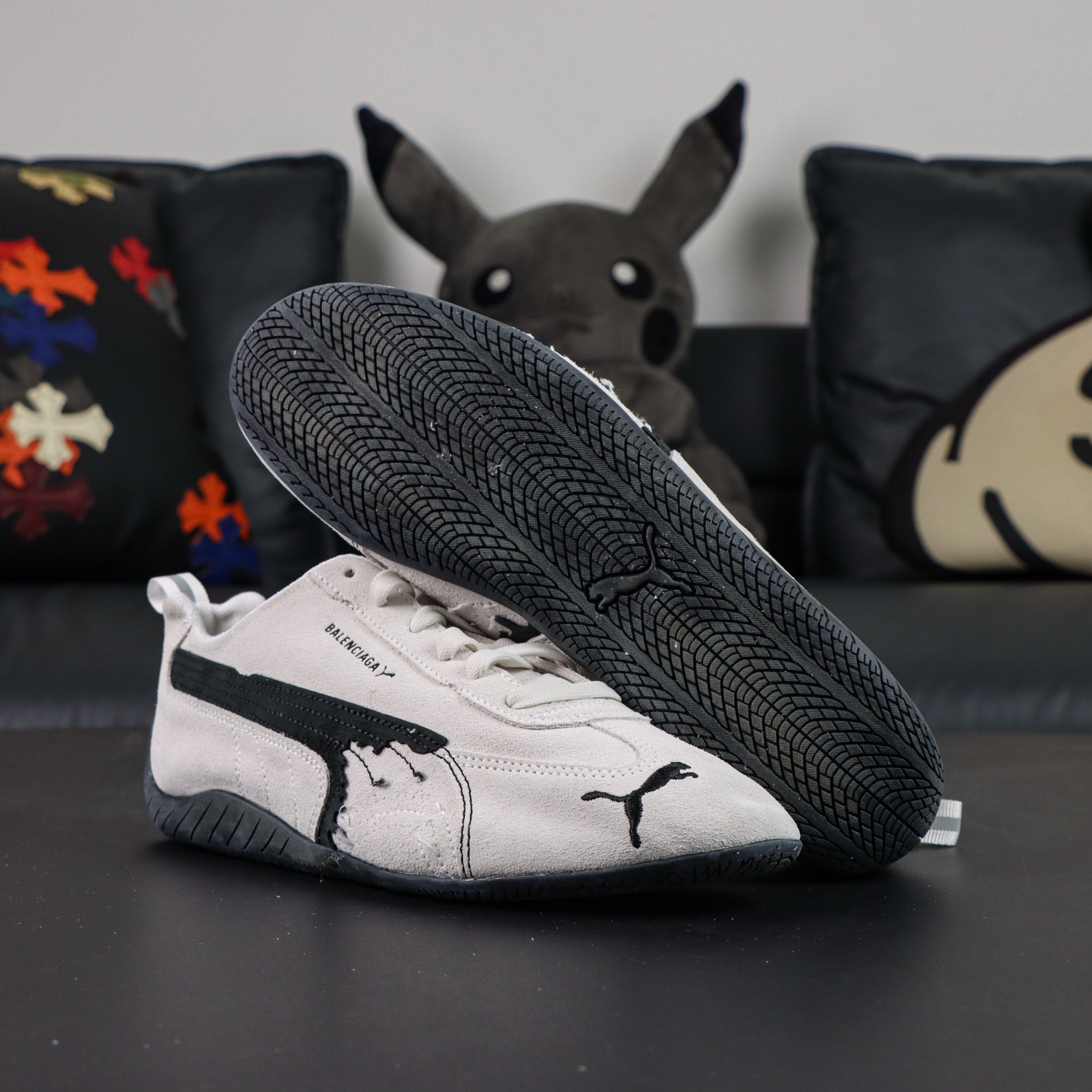 PUMA x Balenciaga巴黎世家 Speedcat 系列 薄底鞋德训鞋赛车鞋 黑色S2纯原生产