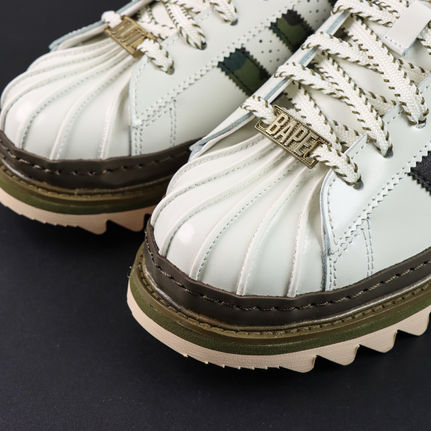 Adidas CLOT X BAPE SUPERSTAR BY E 陈冠希联名 锯齿休闲板鞋 大厂纯原生