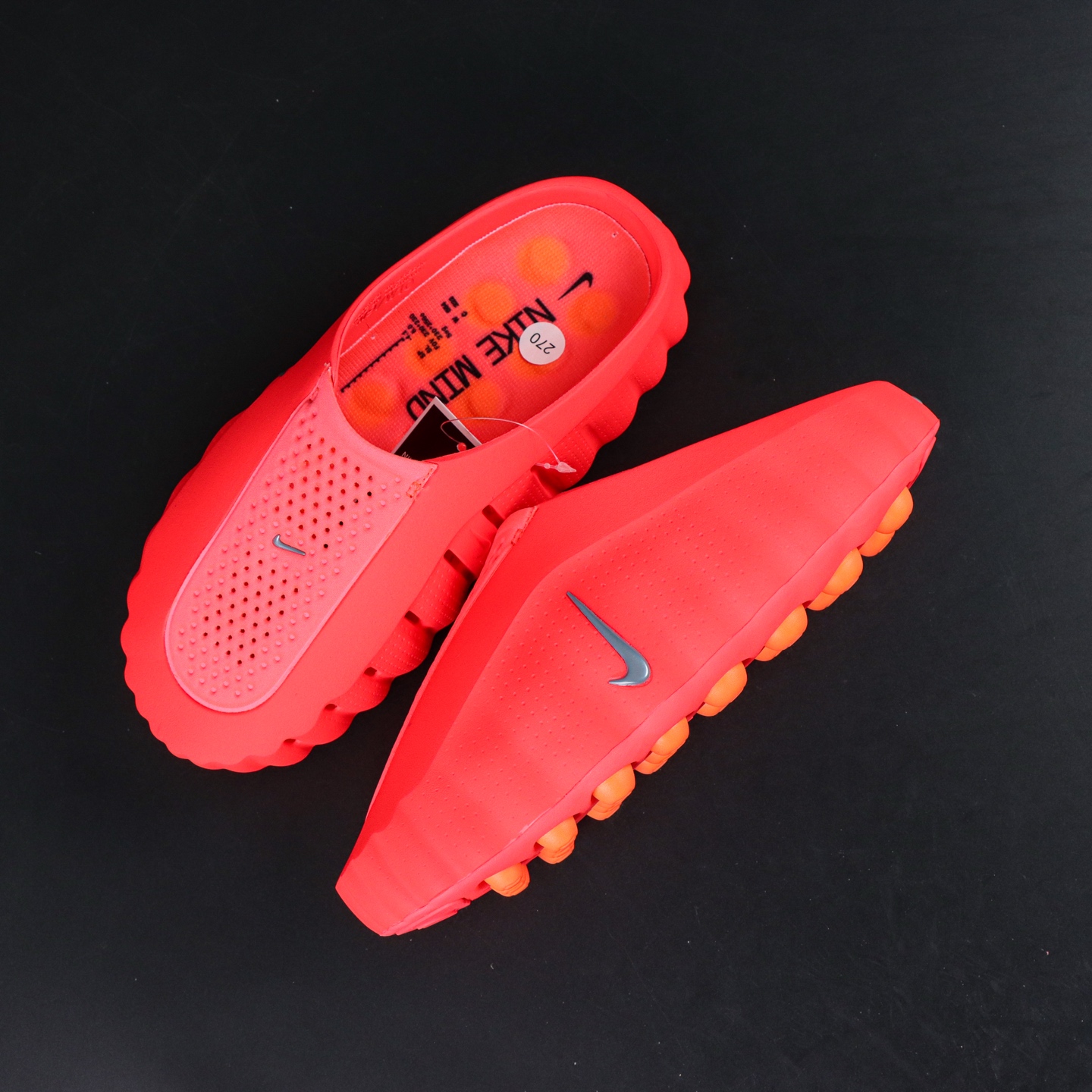 Nike Mind 001 黑科技足底按摩舒适柔软包头拖鞋 红色S2纯原生产线出品该系列首作 Mind 