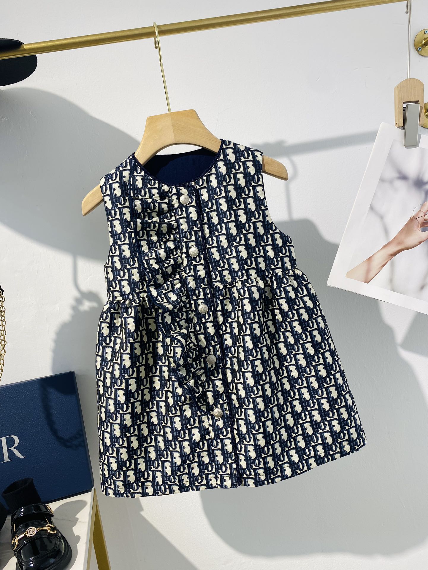 Girls' Laser Cut Denim Dress - Spring Fashion, High-Quality, Blue, Sizes 100-150 3 i1721978517 393 1