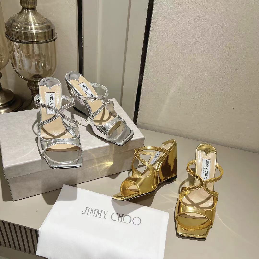 NO:229645,JIMMY CHOO latest top quality, wedge sandals beautiful, metal leather lambskin lining, A-grade genuine leather outsole, wedge water table 10cm size 35-39 Customized 34 40-42, sandals, jimmy choo, sandals, sheepskin, Leather soles19860909JIMMY CHOO最新款顶级品质、坡跟凉鞋美出天际、金属皮小羊皮内里、A级真皮大底、坡跟水台水台10cm码数35-39 定制 34 40-42,凉鞋,jimmy choo,sandals,sheepskin,Leather soles,Women's Shoes