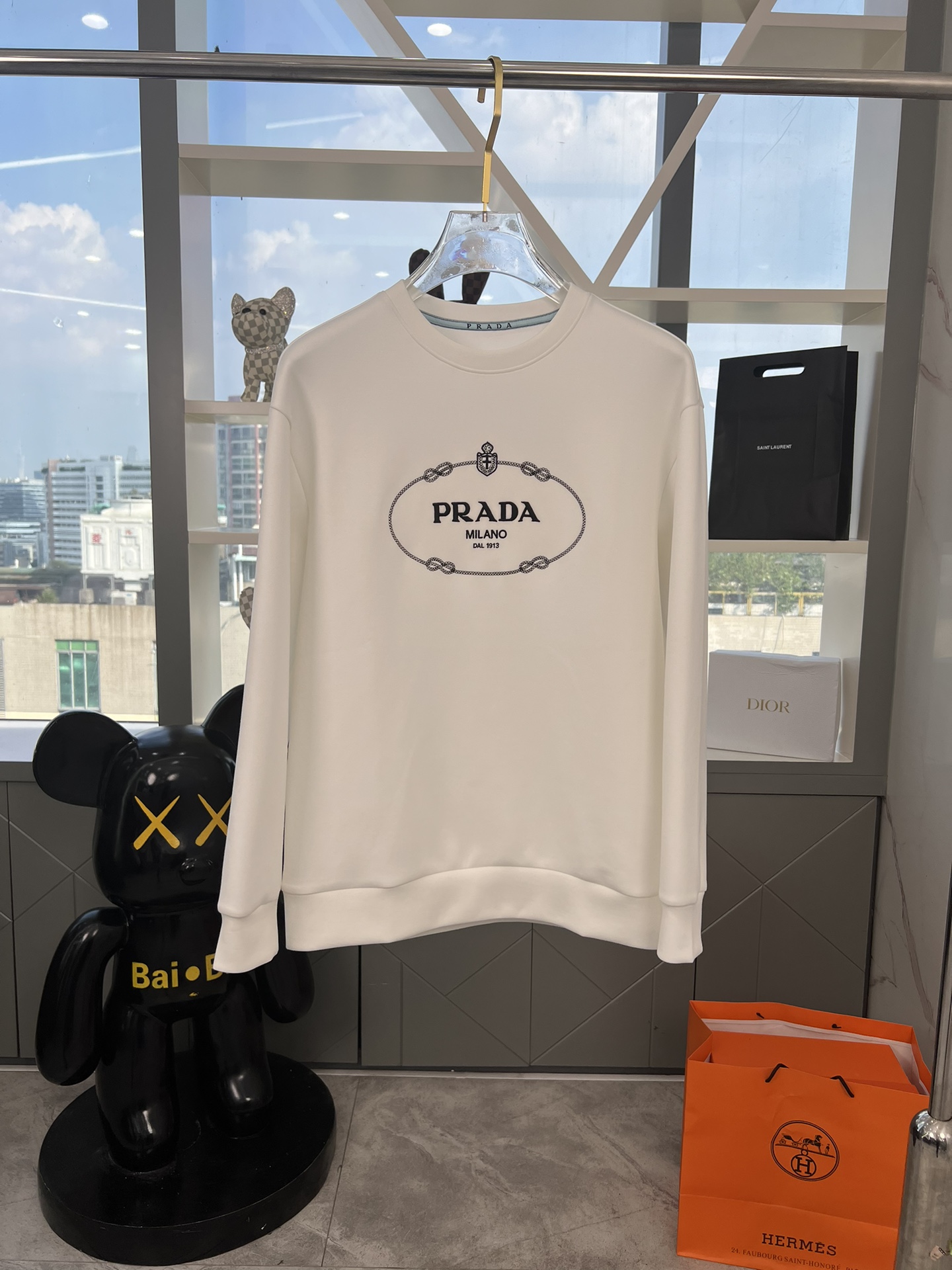 Prada Clothing Coats & Jackets Sweatshirts Buy Replica
 Black White Splicing Cotton Fall/Winter Collection Fashion