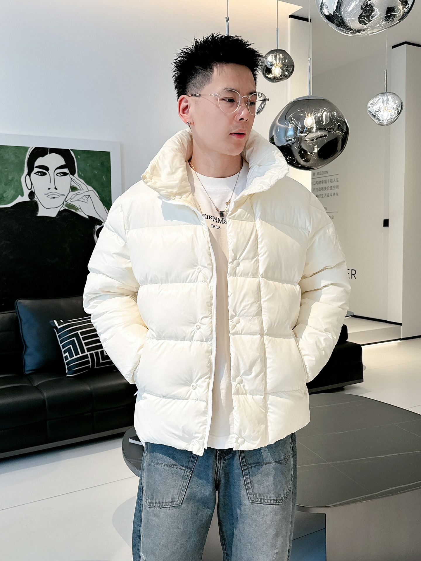 Luxe goedkope replica
 Moncler Kleding Bontmantel Replica online
 Wit Witte ganzendons Herfst/winter collectie