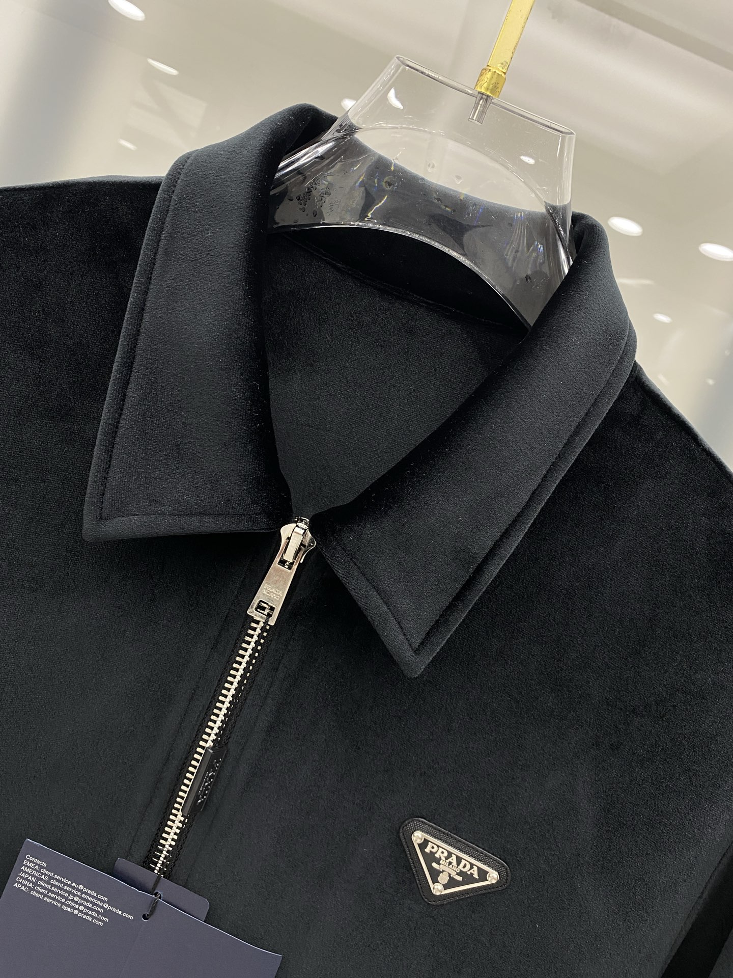 普拉达 25SS丝绒丹宁横须贺夹克●正品35500购入开发●7*7斜纹植绒布●人丝里布●定制1：1链子●