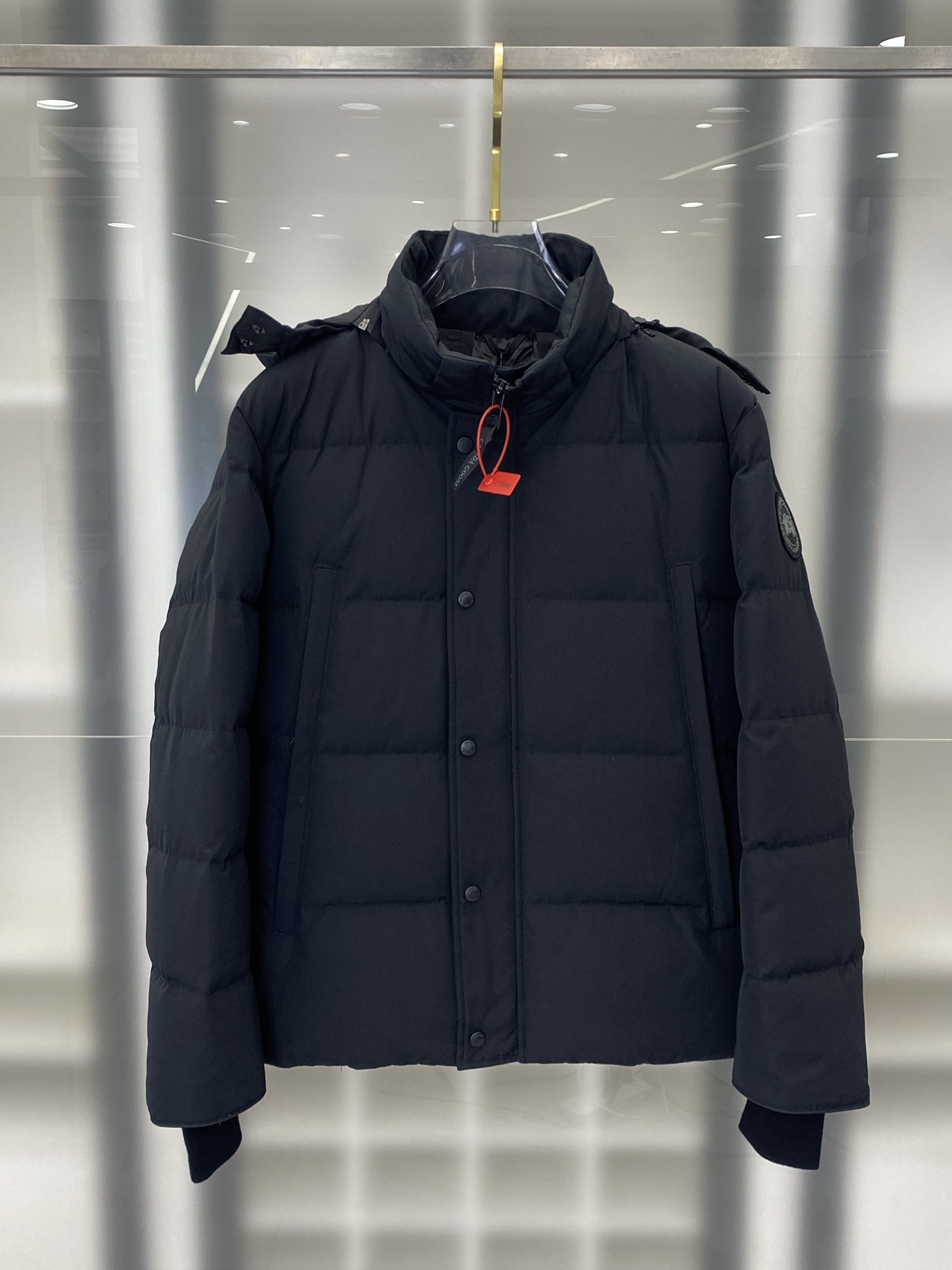 Black Stand Collar Puffer Jacket