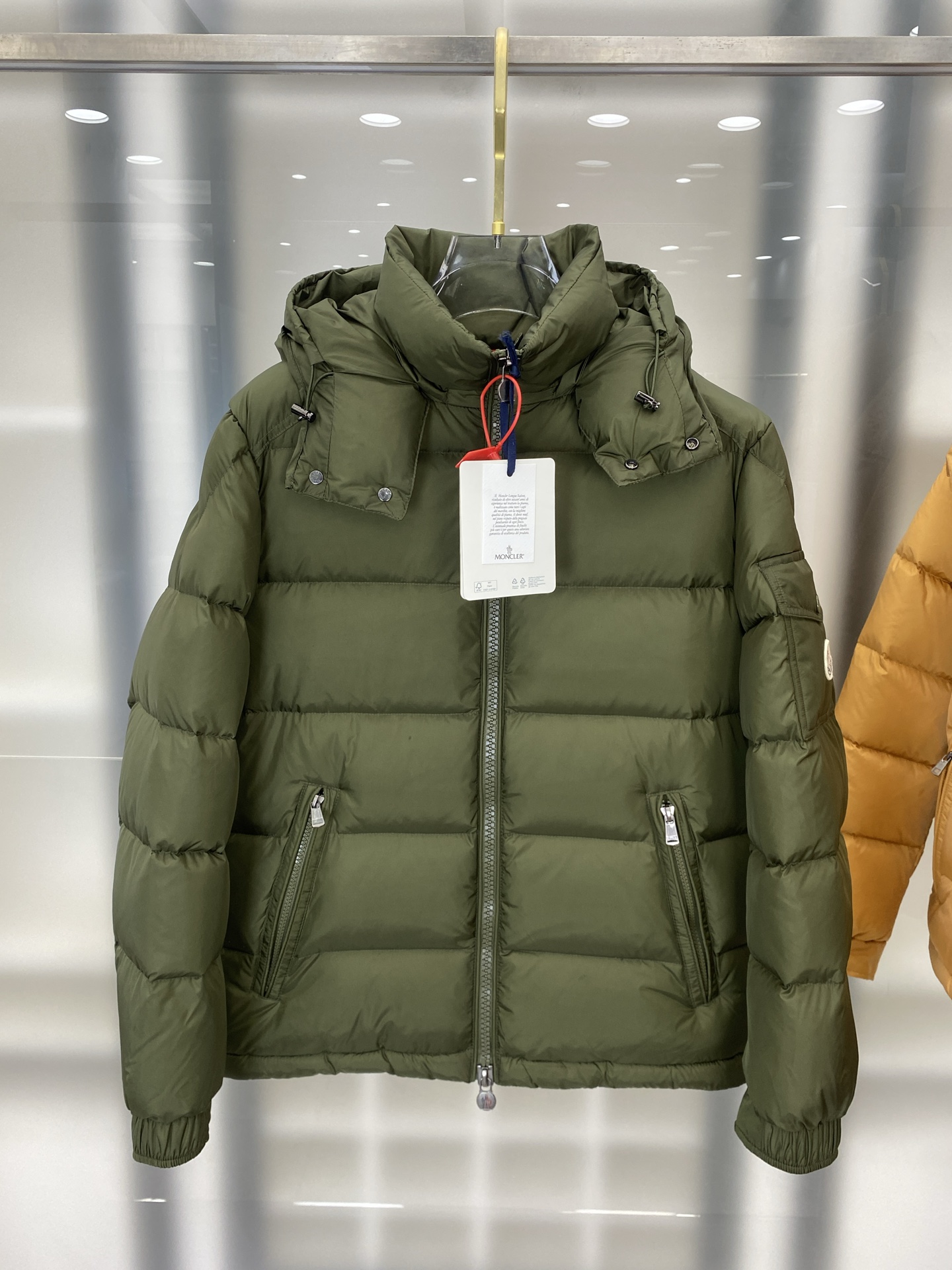 Moncler Olive Green Hooded Puffer Jacket