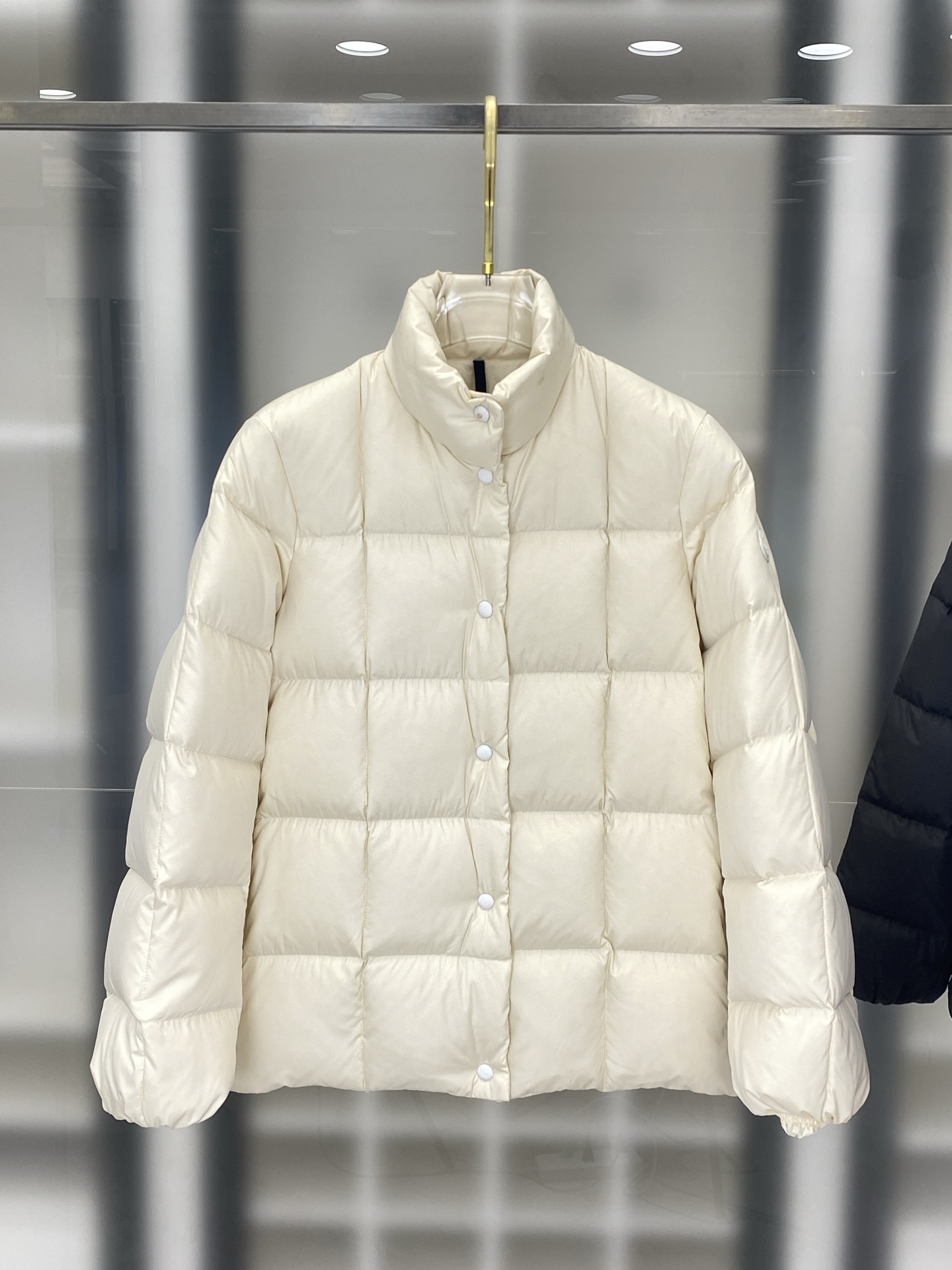Moncler Cream Stand Collar Puffer Jacket