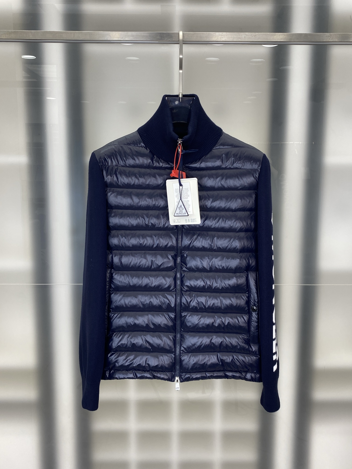 Moncler Navy Quilted Front Zip Jacket
