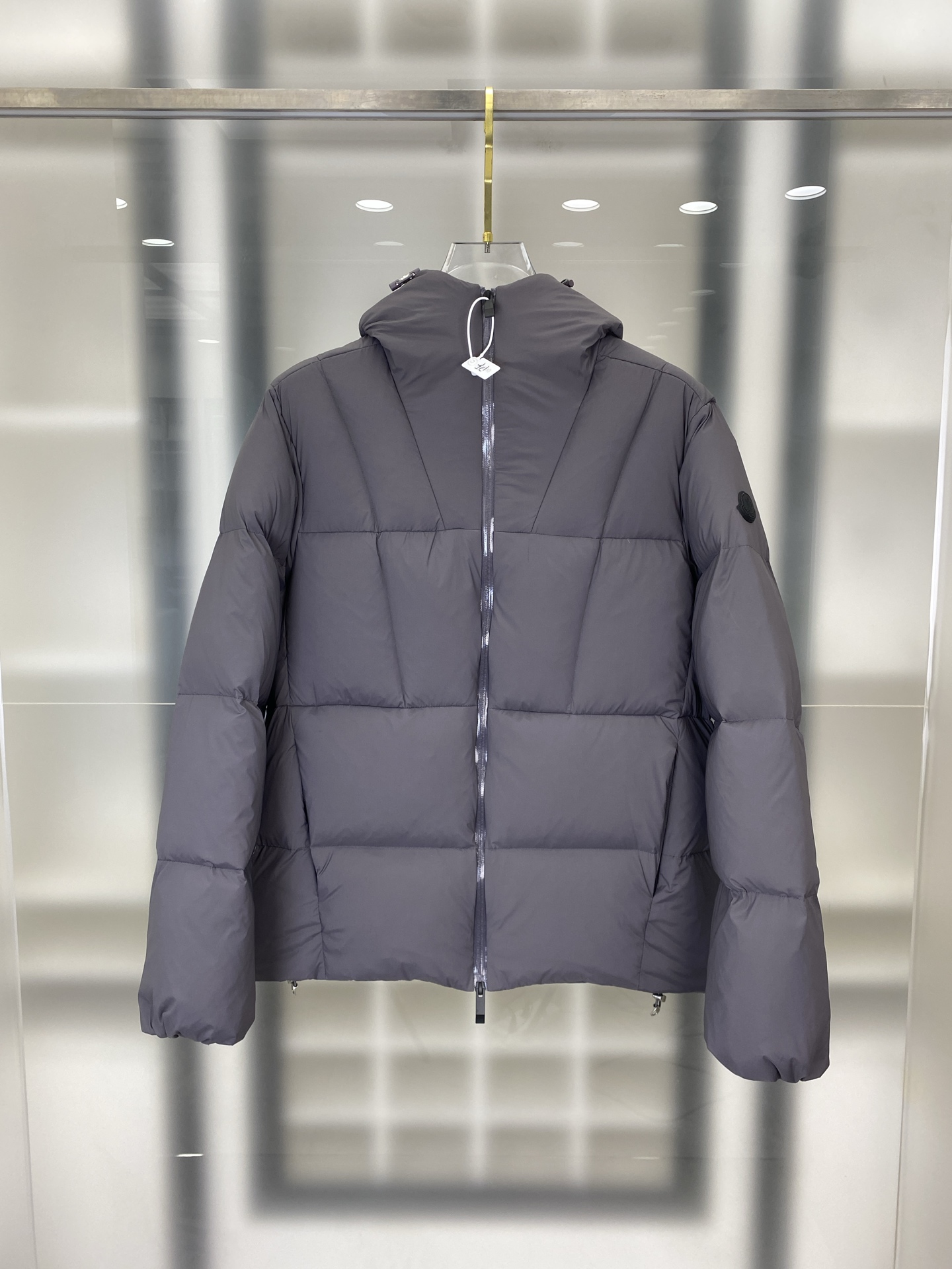 Moncler Gray Hooded Puffer Jacket