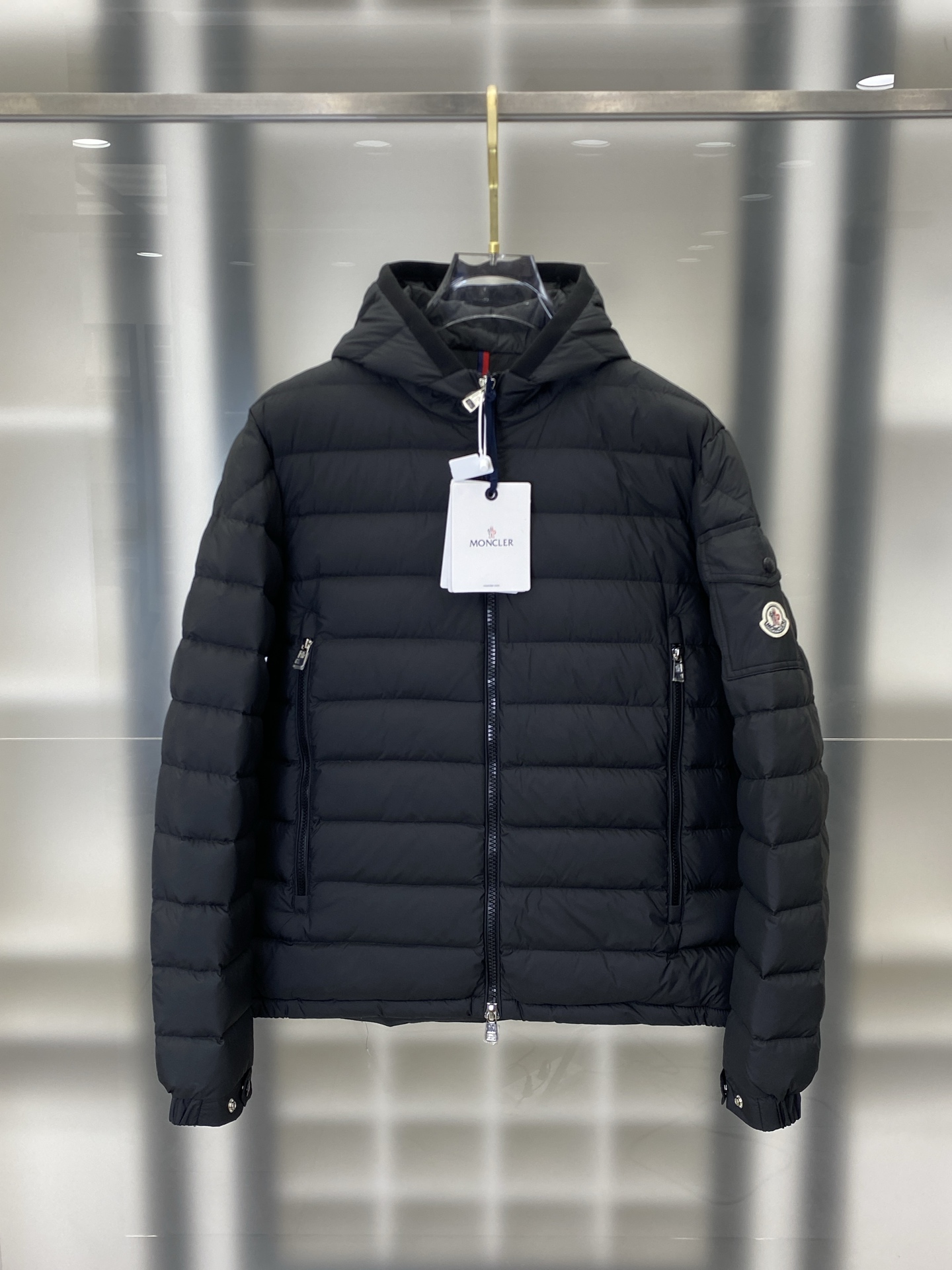 Moncler Black Hooded Puffer Jacket