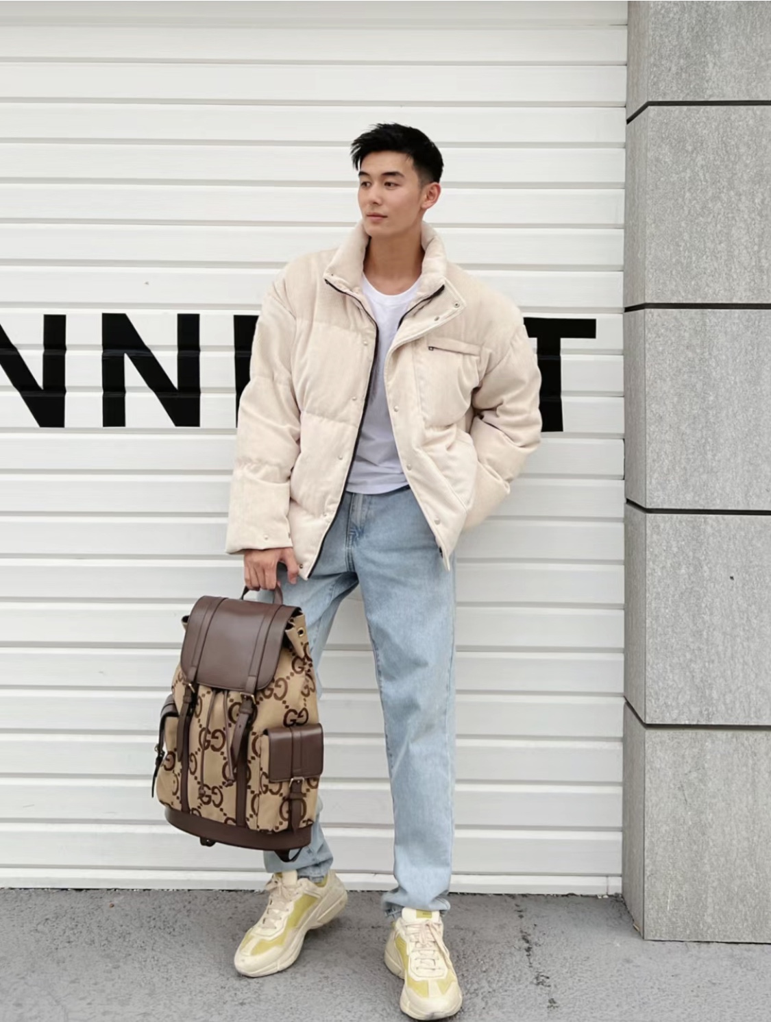 Guccis backpack is so pretty!