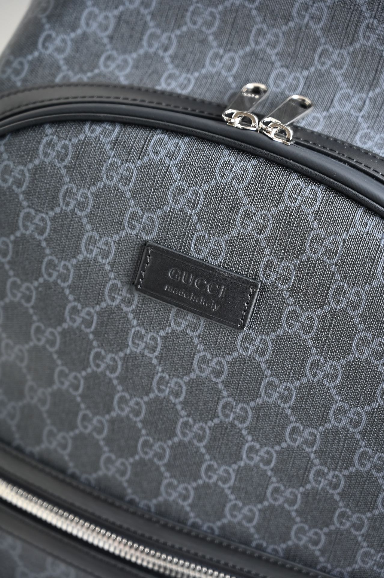 The 24-pair version of the Gucci backpack debuts at the counter. GG Supreme canvas is the brands timeless classic material. It's made from coated