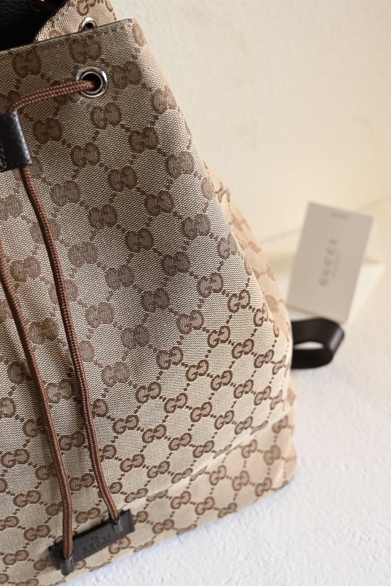 Gucci's Rare Edition Inspection Bucket Bag Gucci Counter Quality Actual Photo, Officially Selling 449175 Brown Brown, Size 323414, Ready Shipment