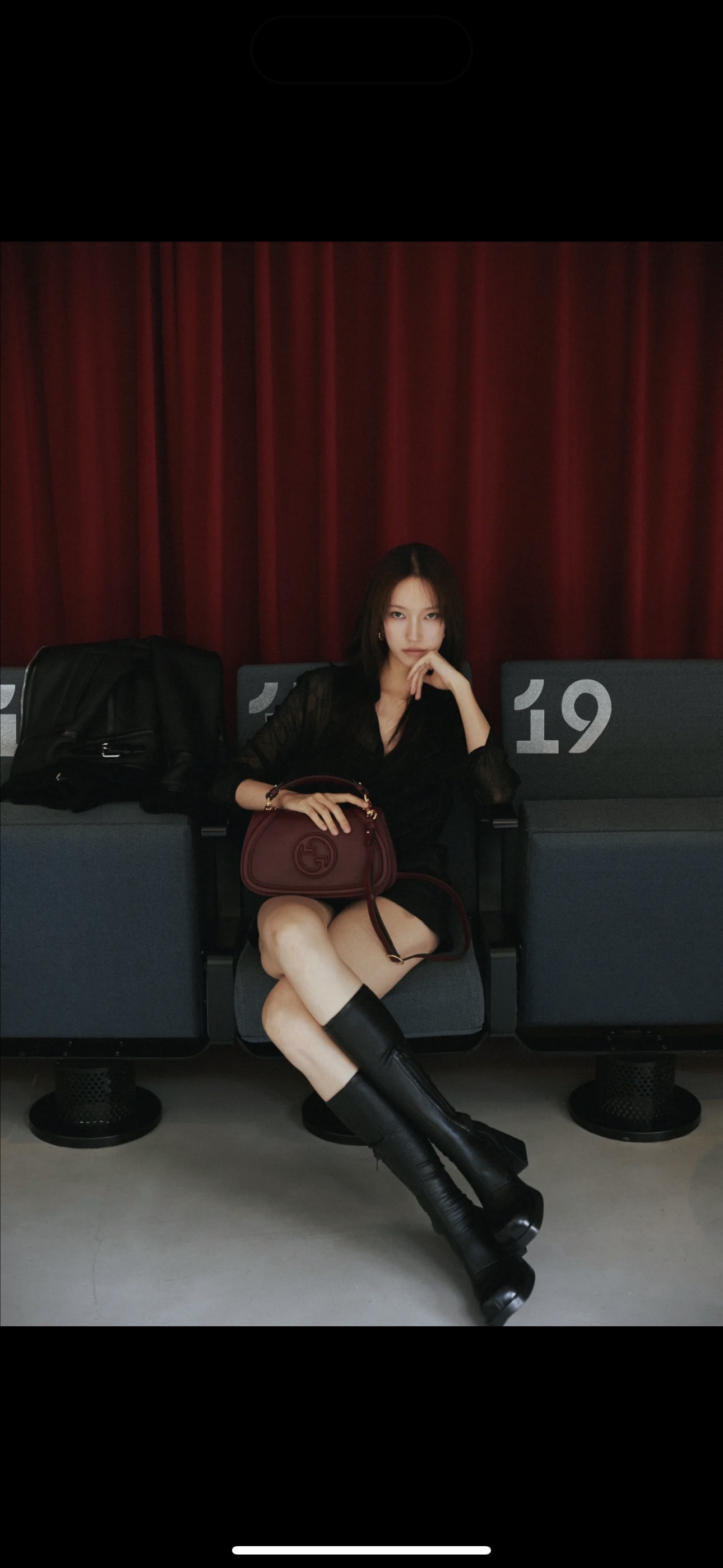 Gucci Retro red Gucc Blondie bag suitable for autumn and winter
