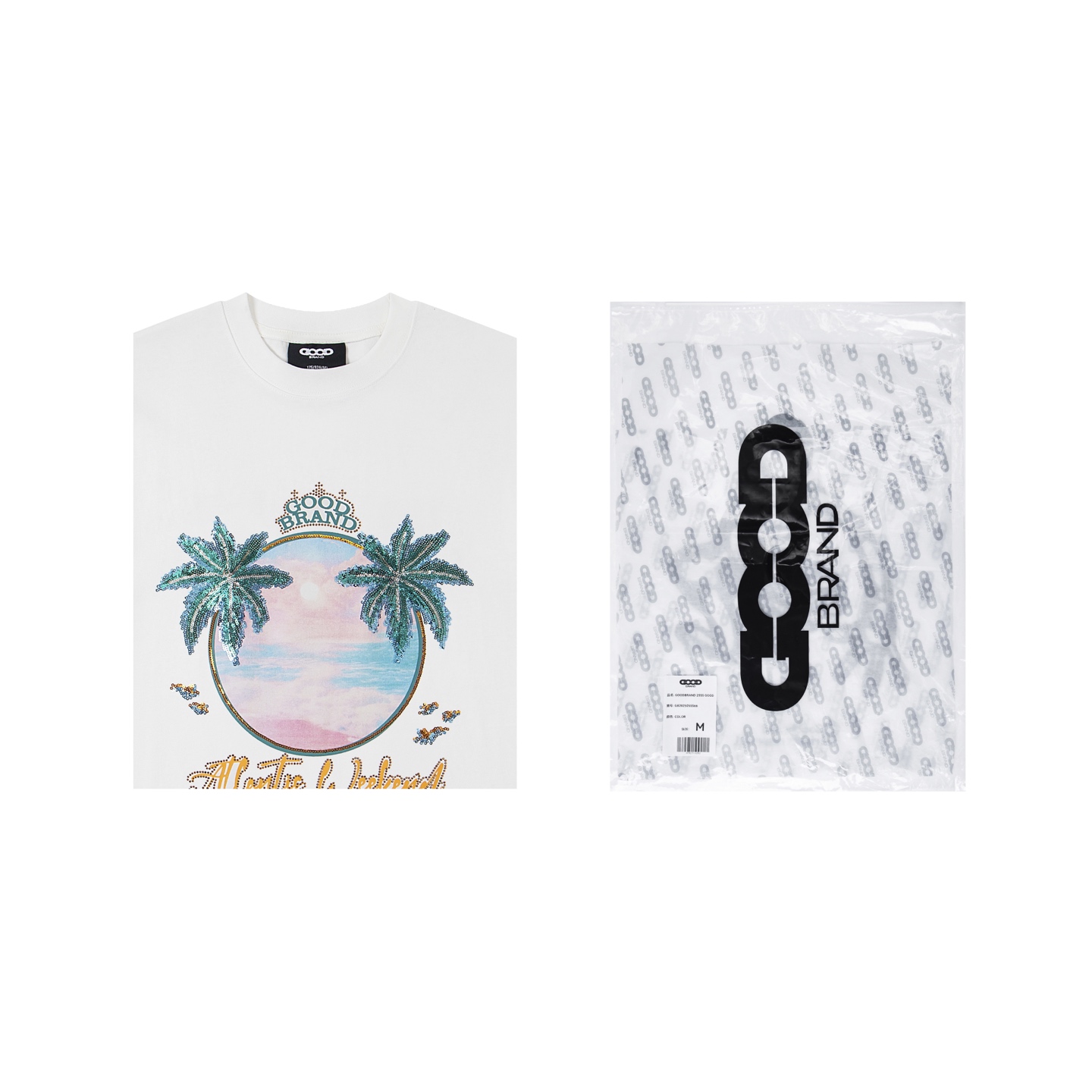特价🉐️80 不退不换
纯原配套
GOODBRAND2025SS海岛椰林珠片绣轻奢时尚高级感短袖T恤good短袖 亮片绣花➕烫图➕烫钻➕印花 工艺极其复杂 全套辅料细节 yb内置洗衣袋 还原1比1 男女同款 请勿机洗 
 
码数 S M L XL