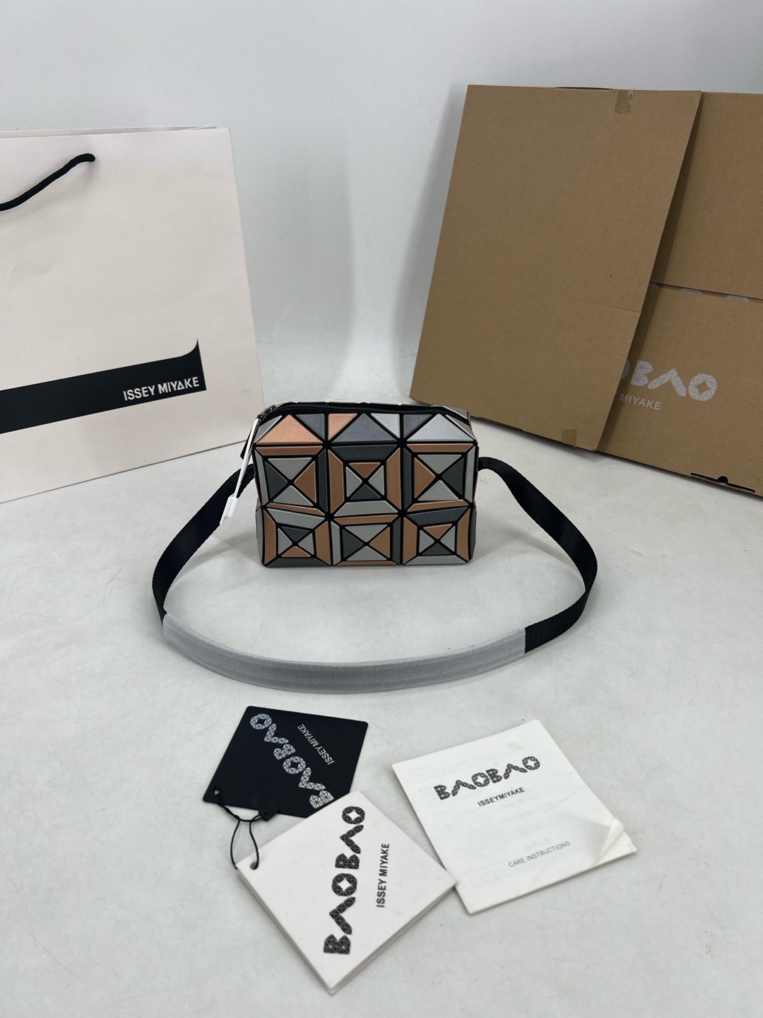Issey Miyake BAO BAO Cupid Small Crossbody Bag - Gray Khaki Colorblock 2 i1735572765587 7705 0 0