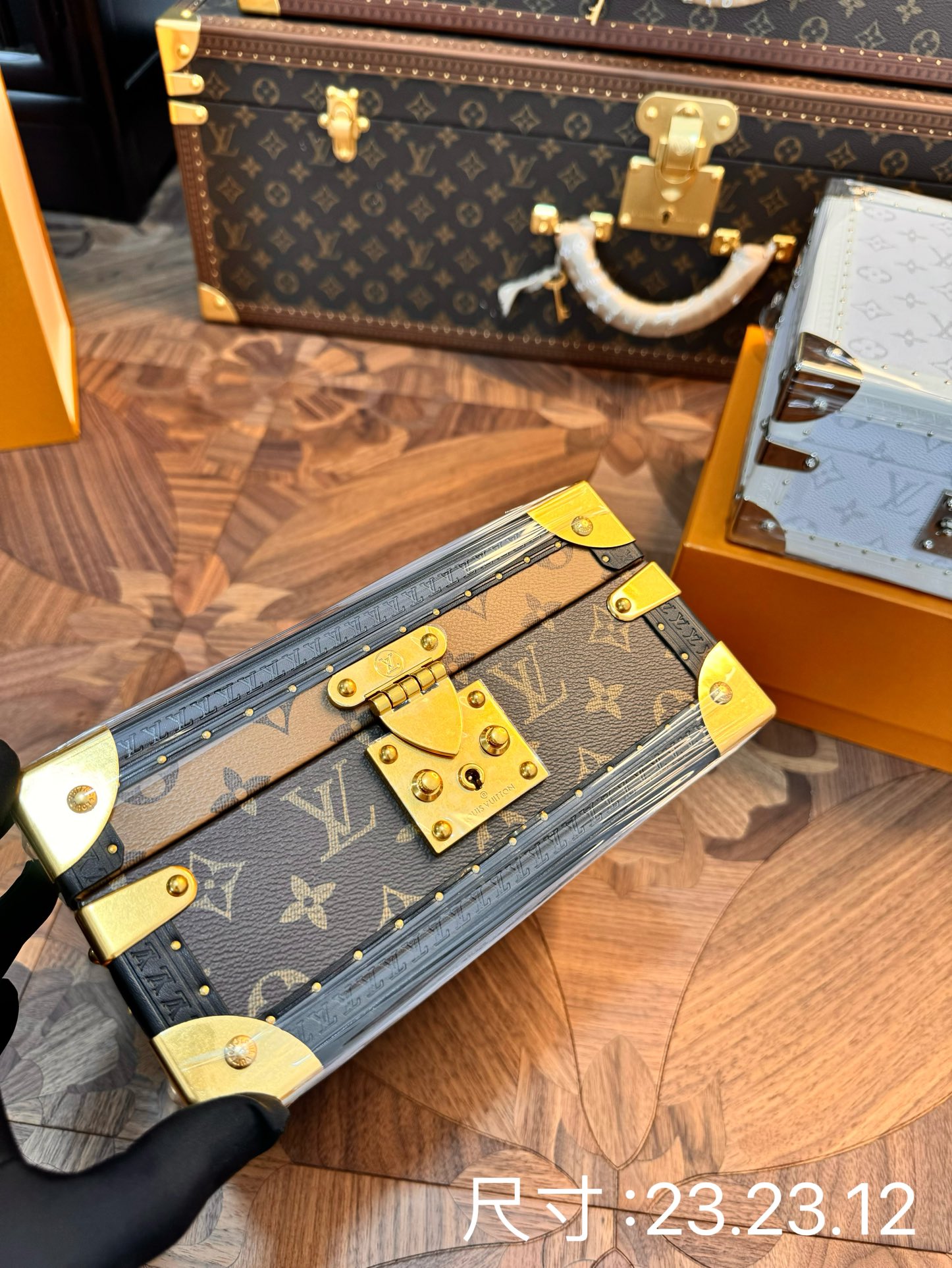 M4700SP joyero / organizador de joyas con estampado clásico y color albaricoque, con compartimentos para clasificar ani…