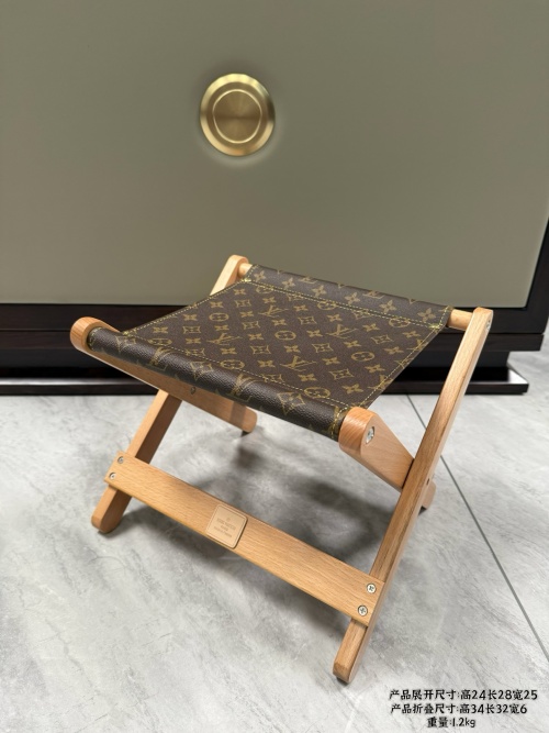 Louis Vuitton Folding Stool Beech Wood Leisure Portable Lightweight 1 Louis Vuitton Folding Stool Beech Wood Leisure Portable Lightweight