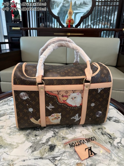Louis Vuitton Monogram Cat Pet Carrier Bag, Stylish Dog Travel Bag 1 Louis Vuitton Monogram Cat Pet Carrier Bag, Stylish Dog Travel Bag