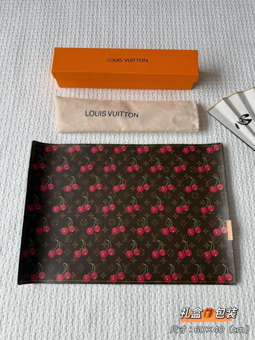 Louis Vuitton Double-Sided Placemat with Cherry Monogram, 60x40 cm 1 Louis Vuitton Double-Sided Placemat with Cherry Monogram, 60x40 cm