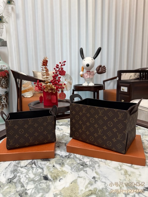 Louis Vuitton George Monogram Storage Box Organizer Set of 2 1 Louis Vuitton George Monogram Storage Box Organizer Set of 2