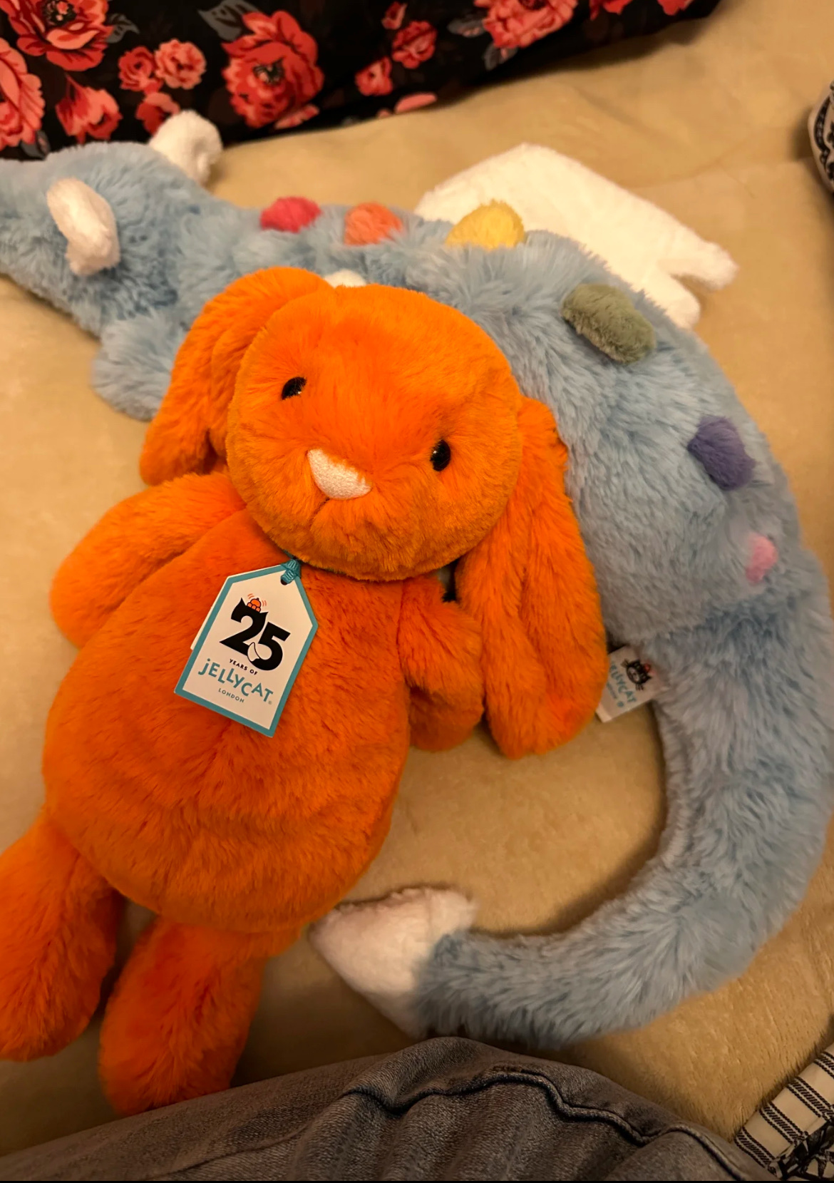 NO:809820,25th Anniversary Limited Edition Orange Rabbit. The more I look at it, the more I like it. The more I look at it, the more I want to have a litter!  !  , Jellycat doll trendy department store1986090925周年限定橘兔子 越看越喜欢越看越想拥有一窝！！,Jellycat公仔潮品百货,accessory