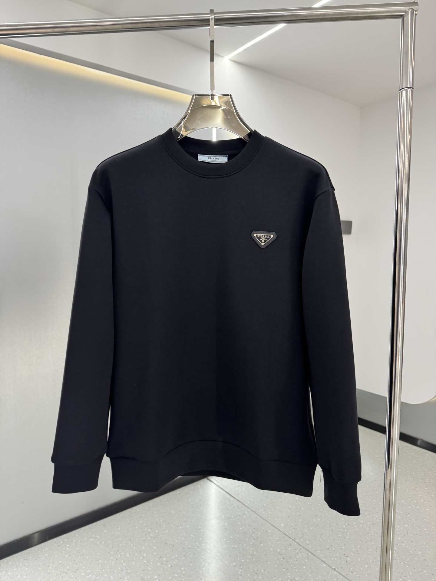 Prada Black Logo Crewneck Sweatshirt