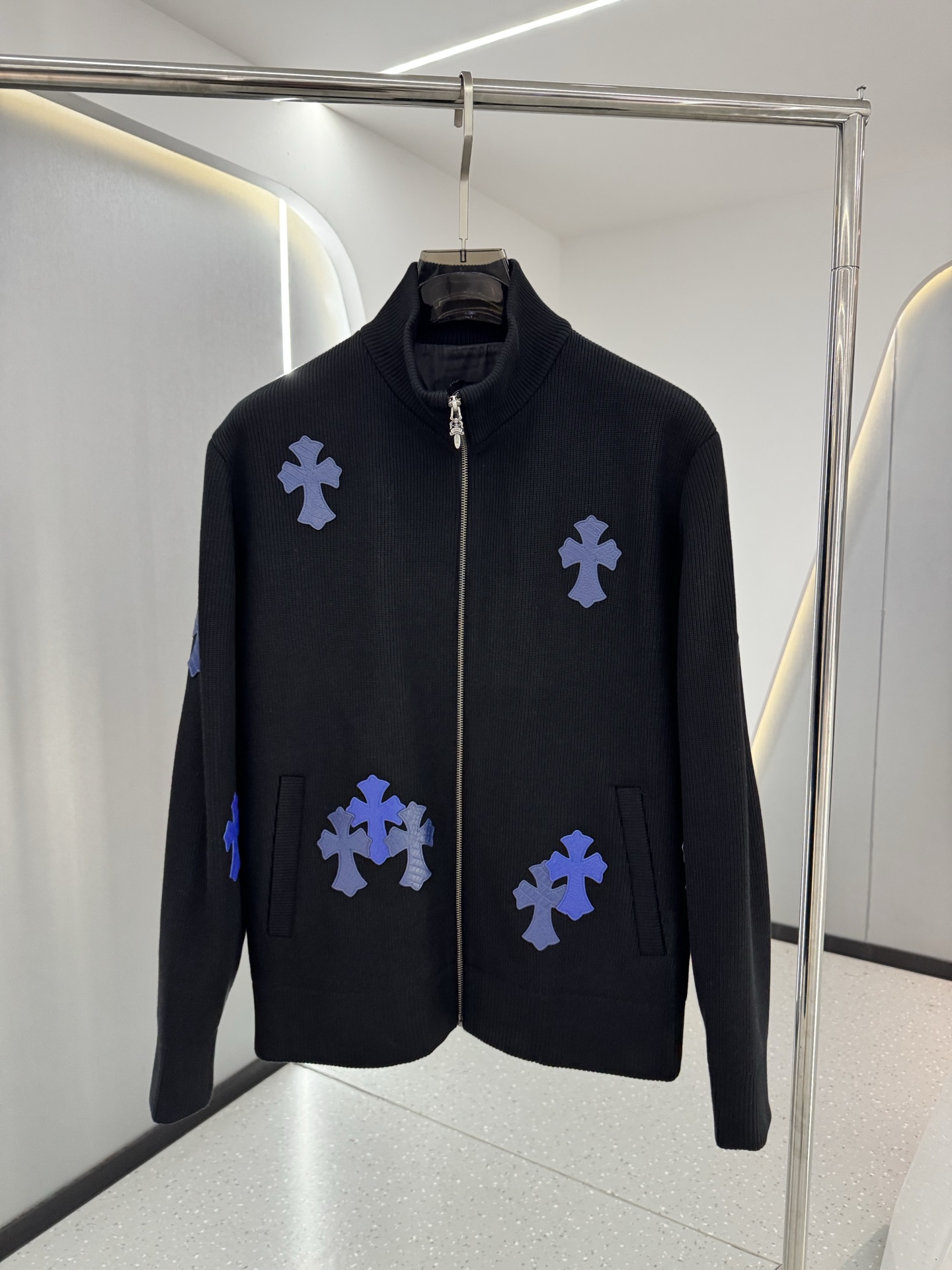 Chrome Hearts Black Cross Zip Cardigan