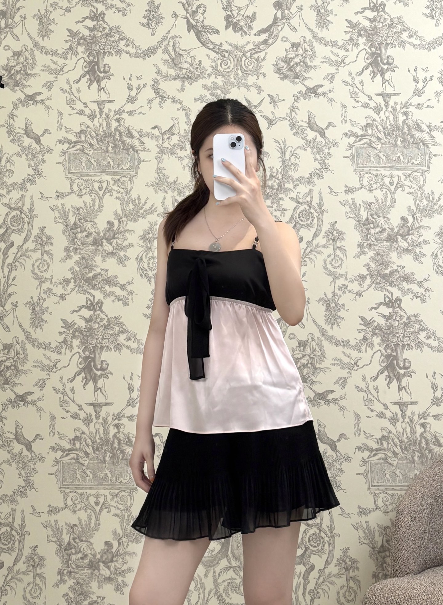 CH 2025 Black and Pink Satin Camisole Top - Adjustable Straps, Summer Collection 9 i1754229260658 5932 0 5