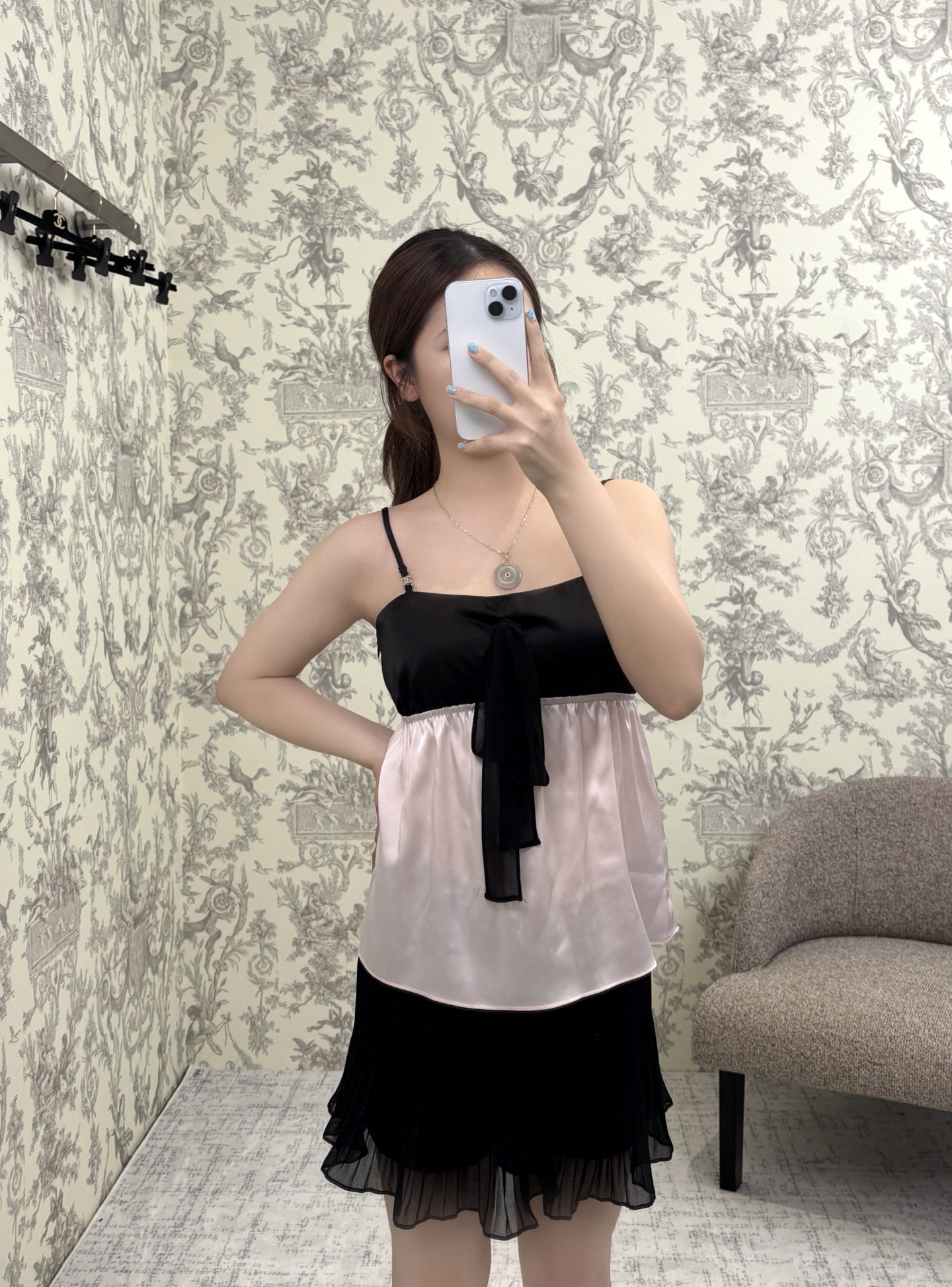 CH 2025 Black and Pink Satin Camisole Top - Adjustable Straps, Summer Collection 10 i1754229260686 8528 0 7