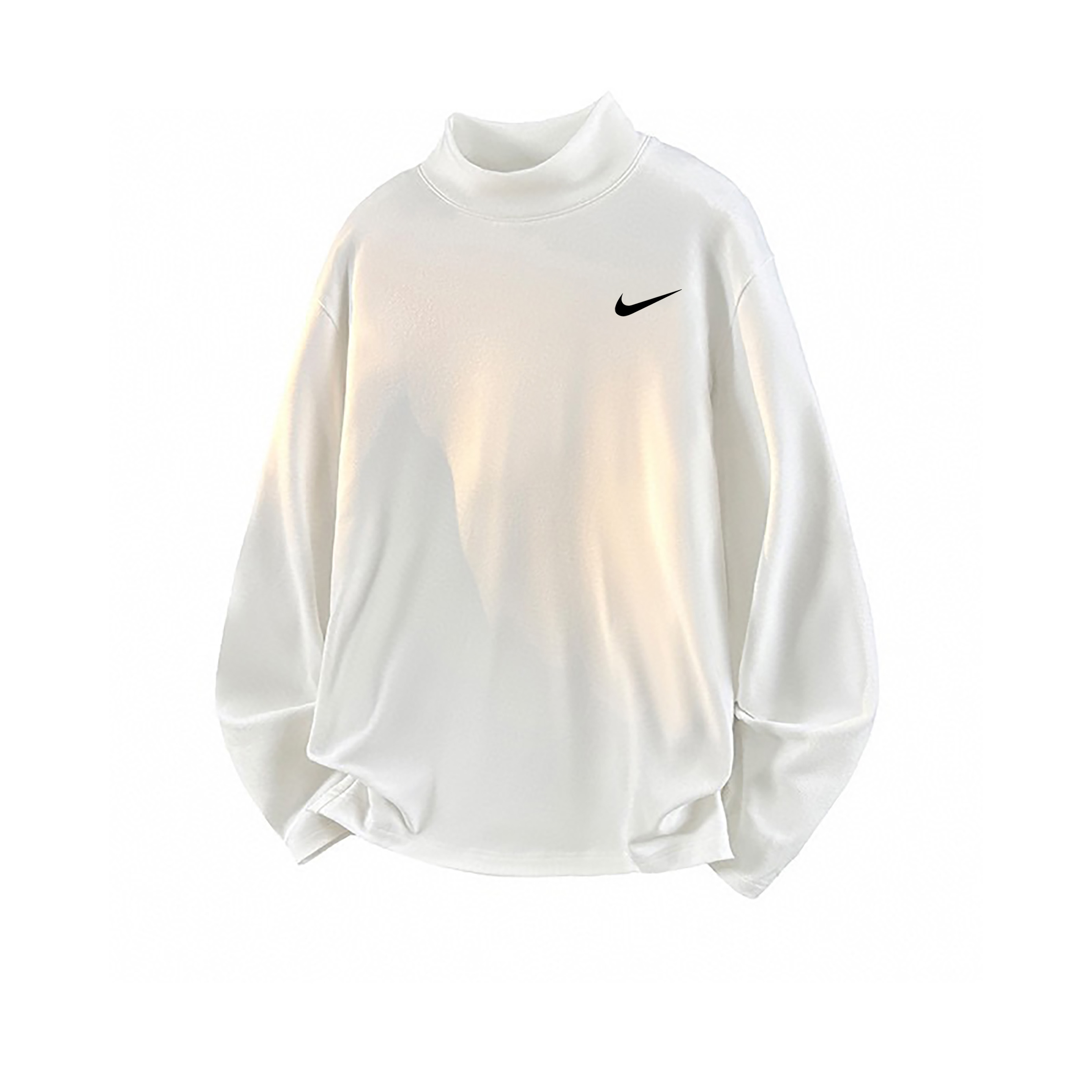 🛒购物价： p💰130德绒打底衫
Nike 耐克小勾双面磨毛德绒半高领长袖打底衫

     给大家带来一款既显瘦又不紧绷的弹力打底衫，在显瘦保暖舒适的同时，摆脱传统保暖衣的臃肿显胖感

     甄选德国进口双面磨毛德绒面料，巴素兰工艺处理，亲肤舒适保暖，手感软糯细腻，恒温持热，耐穿耐磨不起球，领口二本针加固，不易变形

     高弹力，版型贴身不紧绷，打底不显臃肿，超级显瘦，寒冷的冬季在室内无需暖气和空调，穿上这款内衣打底衫就够了，超级保暖，自带发热锁温效果，热到冒烟🔥巨软糯，户外搭配一件羽绒服可抗住零下30度，双面磨毛德绒，很软很细腻，穿上暖暖的，很贴心，恒温发热科技，上身即暖，面料舒适透气，汗不贴身，透气干爽舒适

     这是一款兼保暖与颜值的保暖衣，穿上它，保暖又轻盈，恰到好处地平衡了舒适度与时尚感。无论单穿或内搭，都能展现干净利落的身形线条， 半高领设计修饰颈部比例，纯色极简设计永不过时，搭配外套、羽绒服或卫衣都毫无违和感。

Color：黑色/白色
Size：M/L/XL

                    胸围         肩宽       衣长
           M       102          46          68      
           L        106          47           70               
           XL      110         48           72  

M推荐身高/体重 155-165cm/90-130斤
 
L推荐身高/体重：165-175cm/130-160斤

XL推荐身高/体重：175-185cm/160-190斤
        
      【注：手工测量 存在1～3 cm 误差】









