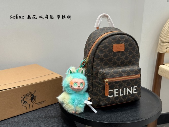 Celine Celinee Triomphe Canvas Backpack with Charm - Unisex, Large Capacity 1 Celine Celinee Triomphe Canvas Backpack with Charm - Unisex, Large Capacity