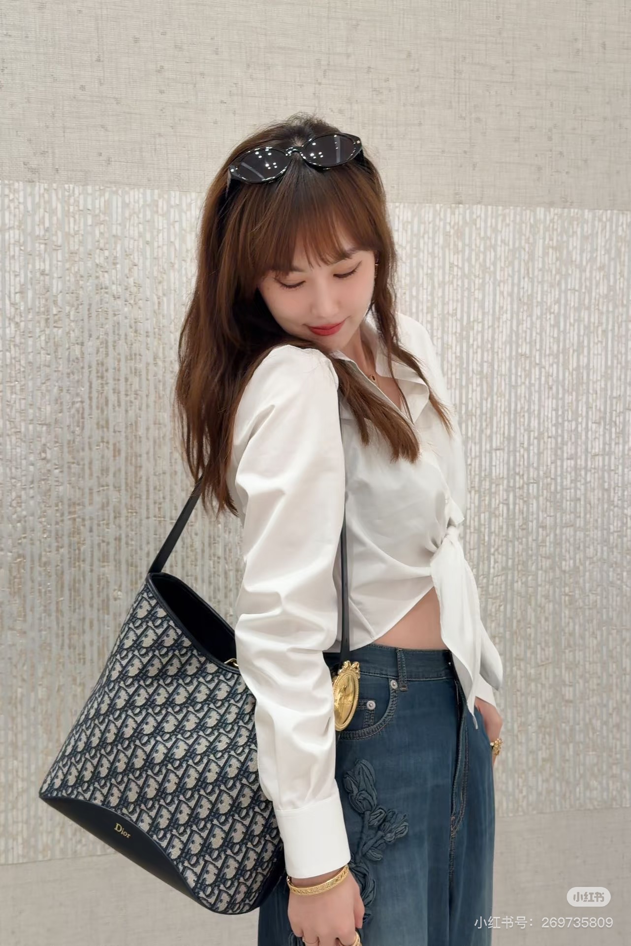 Dior Medaillon Blue Oblique shoulder everyday