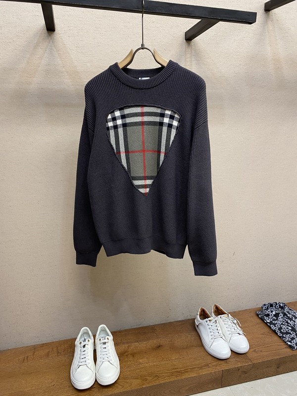 Burberry Clothing Knit Sweater Sweatshirts Splicing Unisex Cashmere Fabric Knitting Wool Fall/Winter Collection Vintage