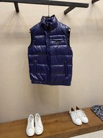 Prada Clothing Waistcoat Black Blue Splicing Fall/Winter Collection