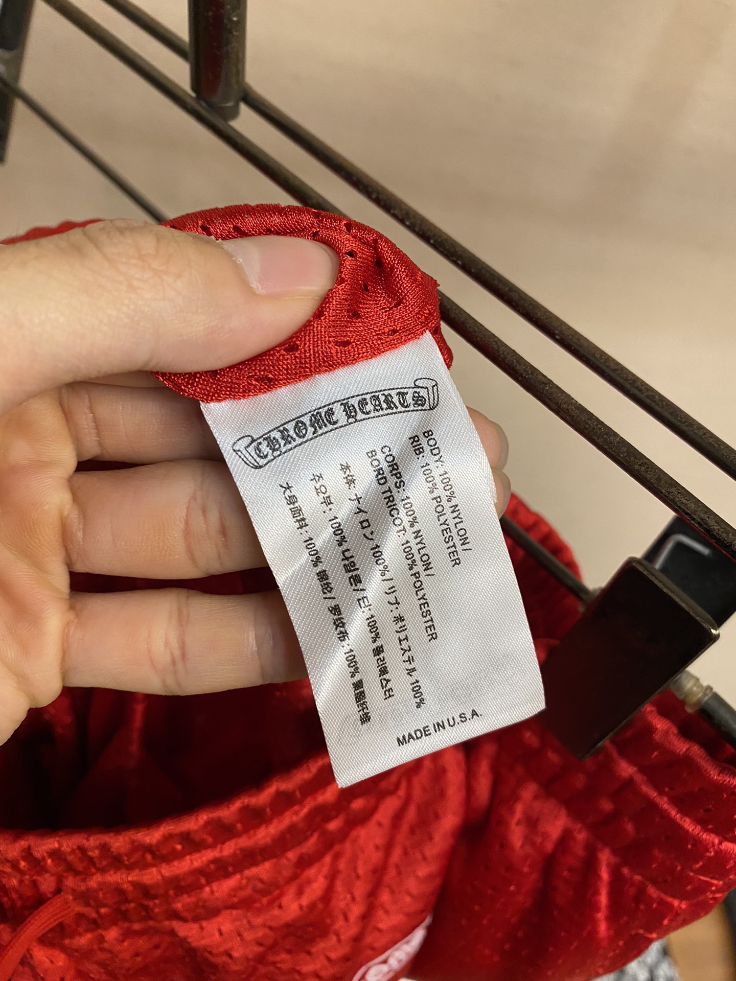ChromeHearts克罗心MattyBoy红色网眼长裤最早拿到原版确保万无一失才上架的尺码S-XL
