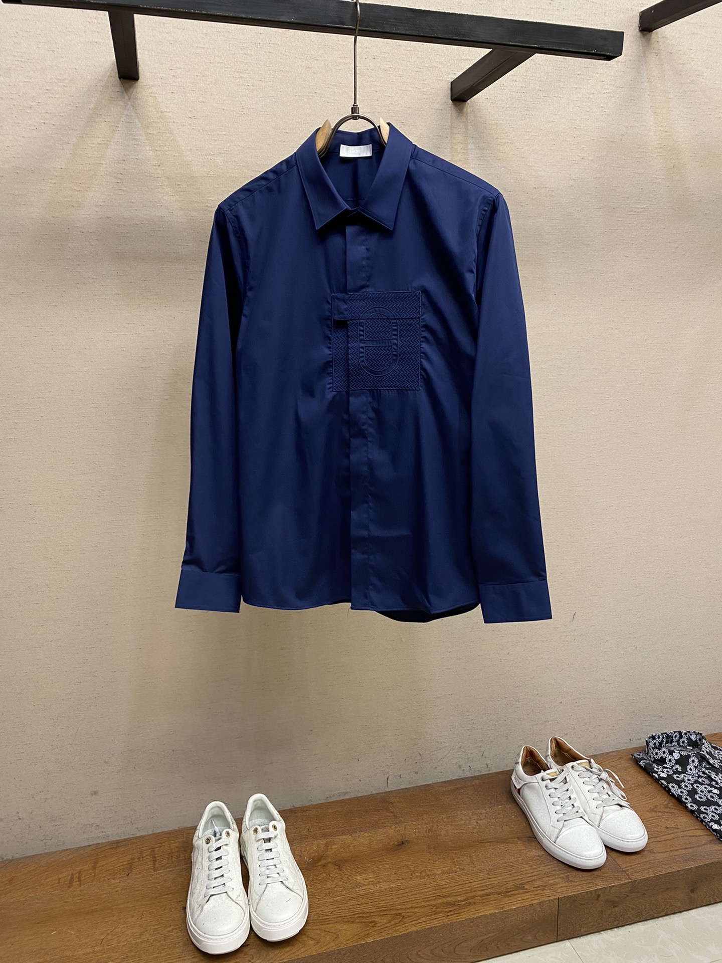 AAAA Customize
 Dior Clothing Shirts & Blouses Blue White Cotton Fashion Long Sleeve