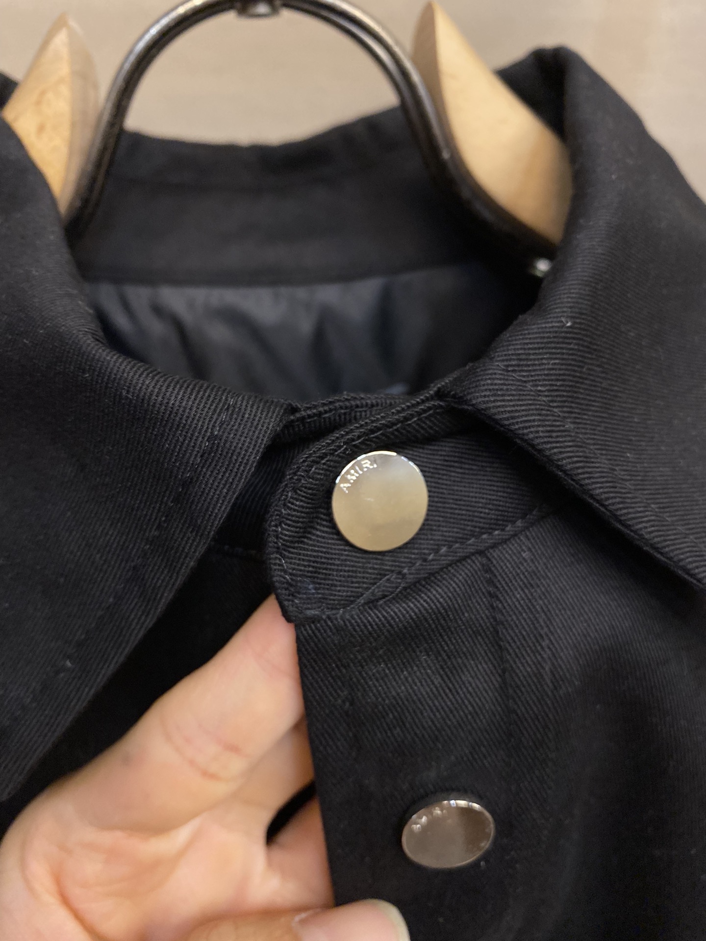 Amiri24ss Summer Shirt: Tweeded Cotton with Machine Embroidery – Black & Khaki, Sizes S-L - 图片 7