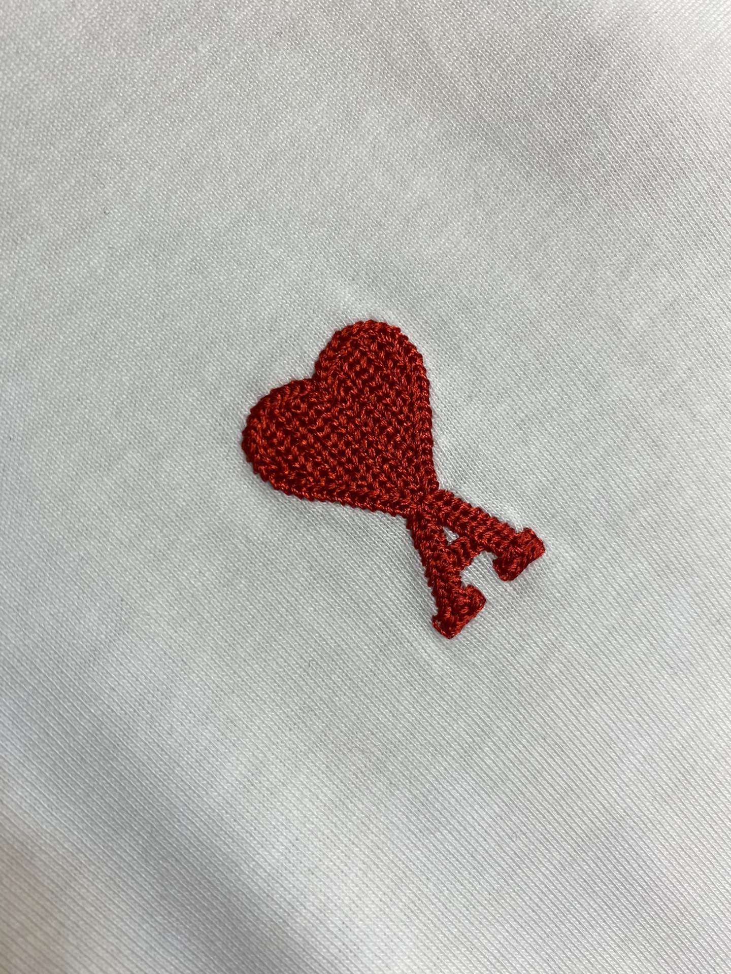 French Capsule Series: AMI Classic Logo Cotton T-Shirt with Special Embroidery - 图片 5