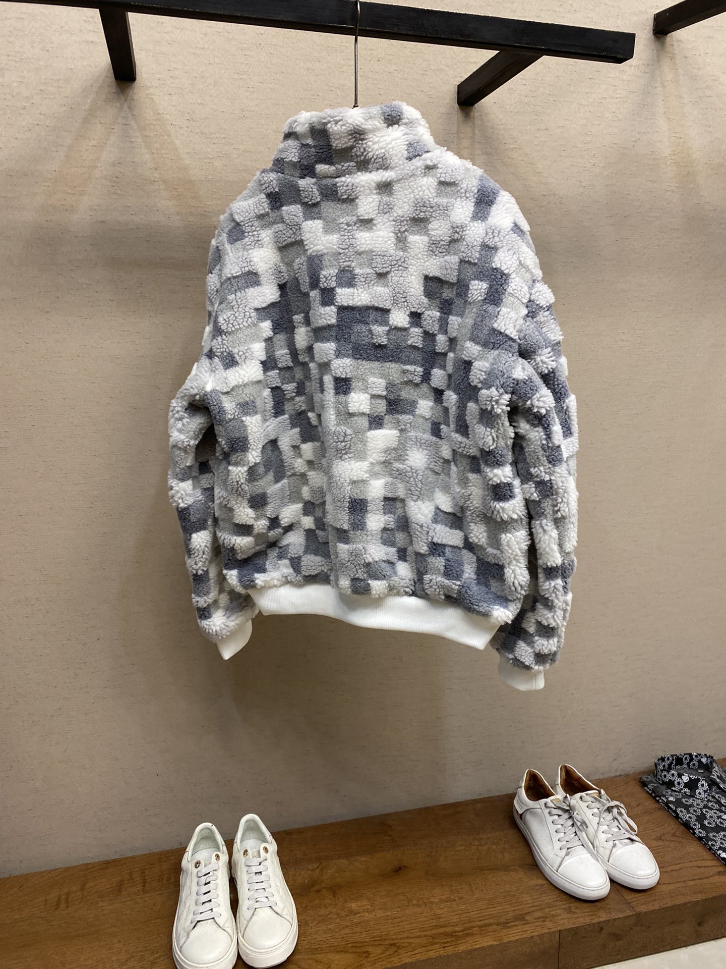 🌟🌟1V、 1V SKI滑雪系列SS25 方块拼色羊羔毛外套。摇粒绒夹克外套。定制重磅面料，市场独家色织