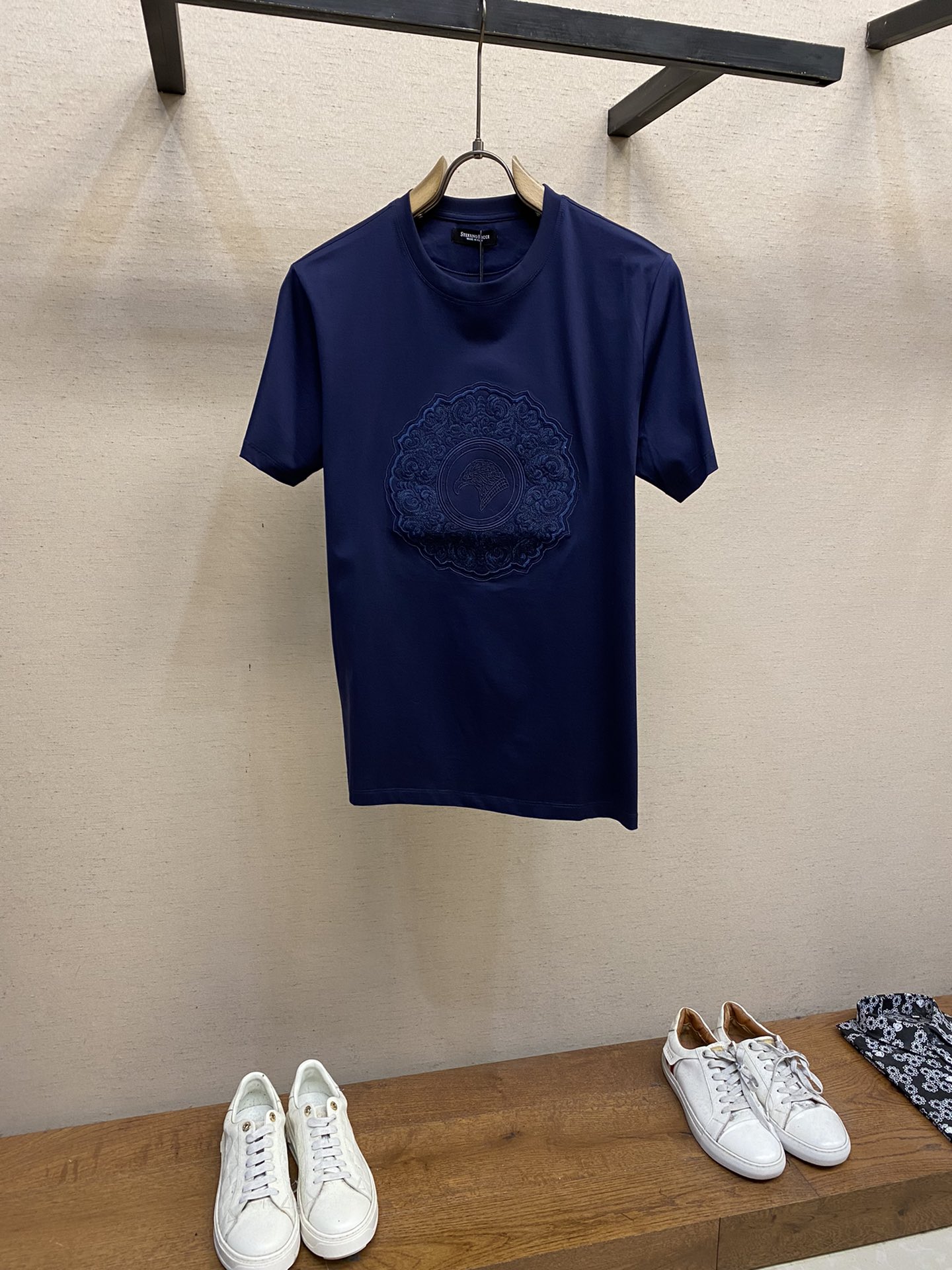 Stefano Ricci Shop
 Clothing T-Shirt AAA Replica
 Embroidery Men Cotton Mercerized Short Sleeve